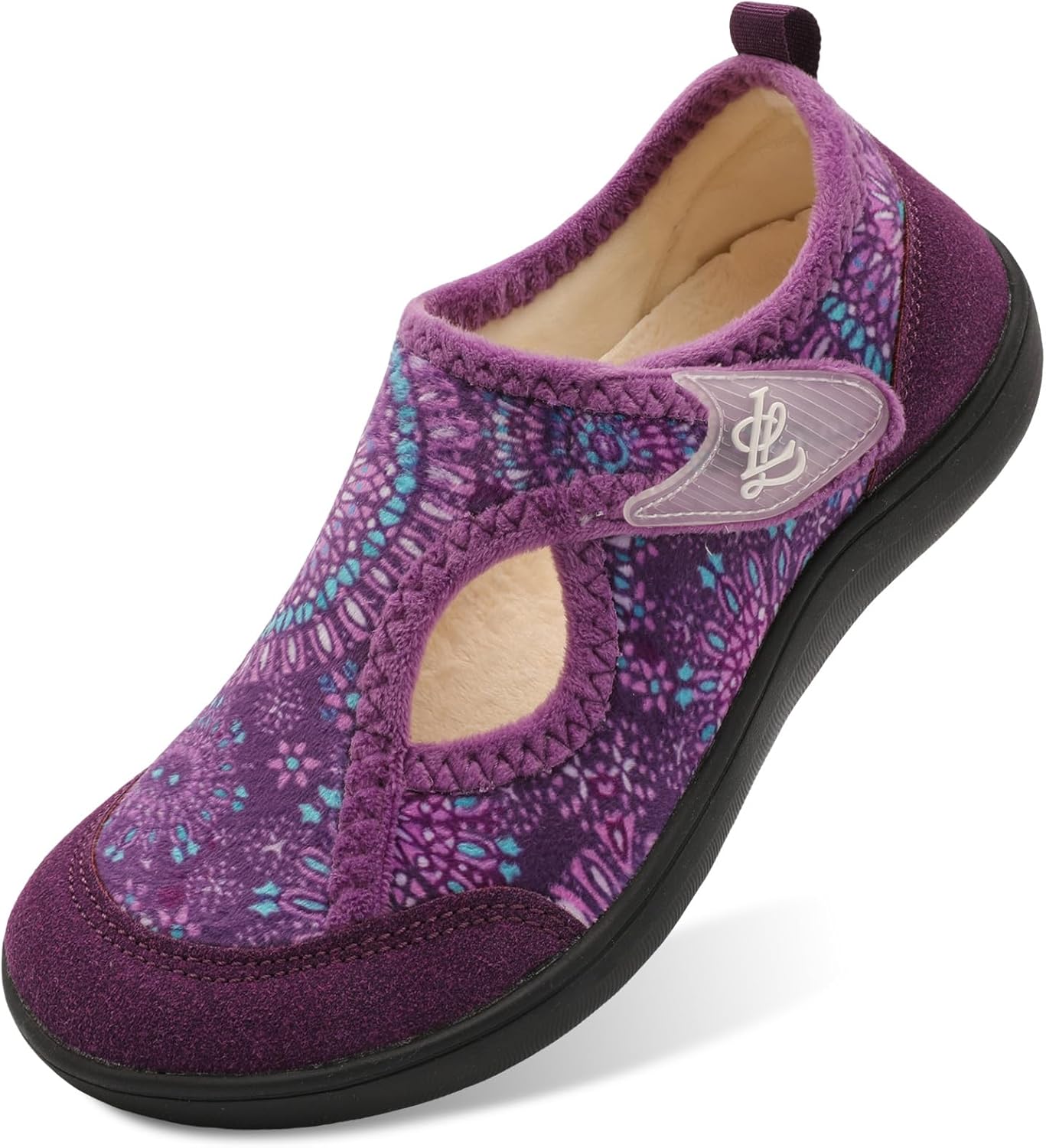 LeIsfIt Womens Slippers Wide Diabetic Shoes Adjustable Walking Shoes Arthritis E...