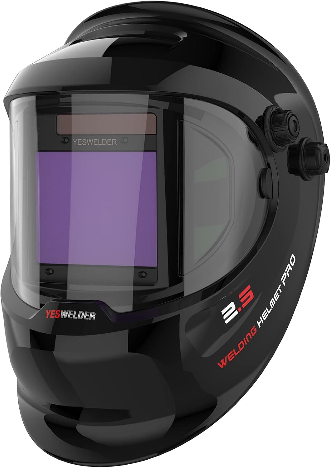 YESWELDER Large Viewing True Color Solar Powered Auto Darkening Welding Helmet w...