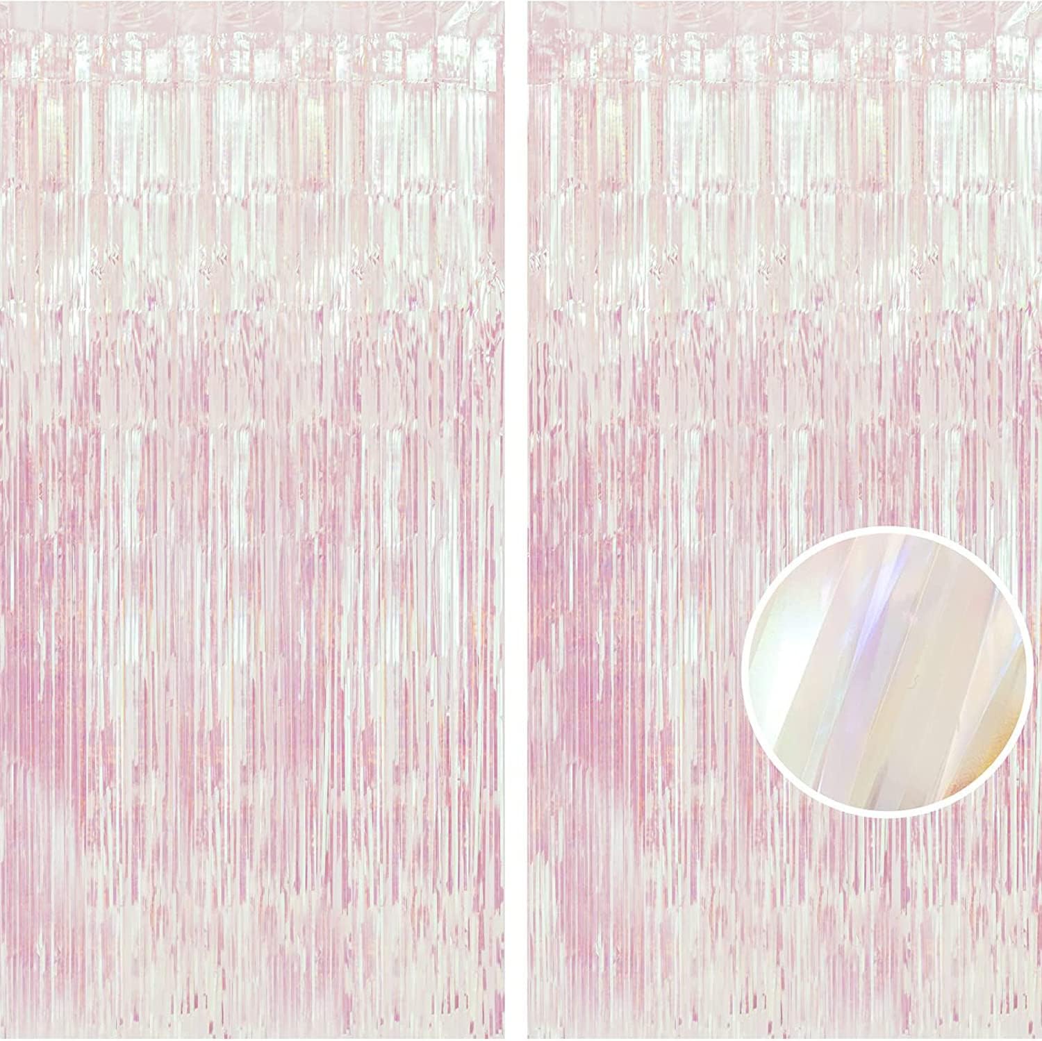 BRAVESHINE Party Decorations Iridescent Foil Fringe Backdrops - 2 Pack 3.2 x 6.5...