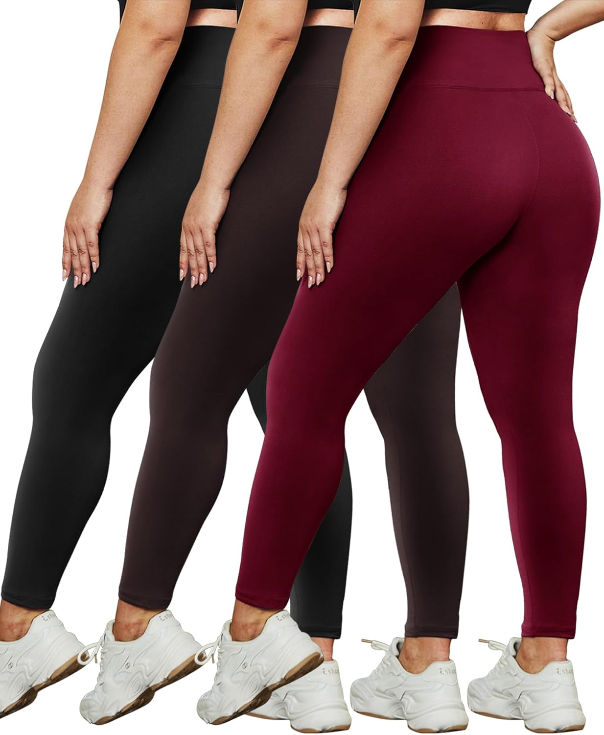HLTPRO 3 Pack Plus Size Leggings for Women(X-Large - 4X)- High Waist Stretchy So...