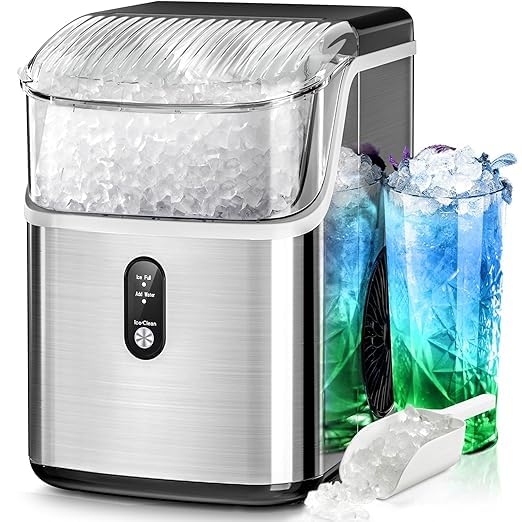 Nugget Ice Maker Countertop, 35Lbs/24H Portable Table Top Machine with Chewable...