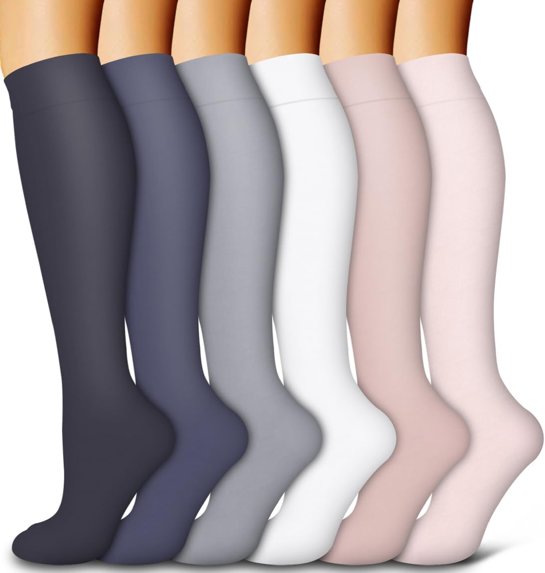 Bluemaple 6 Pack Copper Compression Socks for Women and Men Circulation-Best Sup...