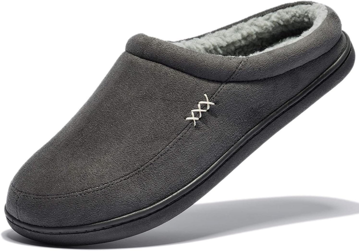 NewDenBer Men's Warm Memory Foam Slippers Suede Plush Fleece Lined Slip on Indoo...