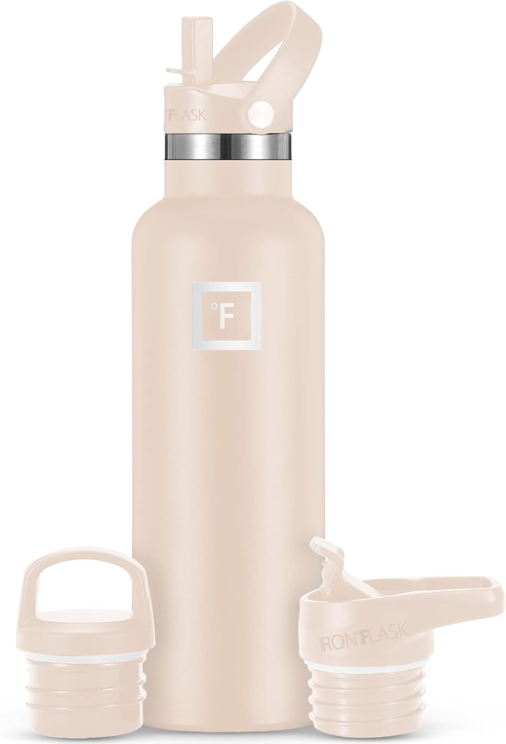 IRON °FLASK Camping & Hiking Hydration Canteens - 3 Lids Leak Proof Vacuum Insul...
