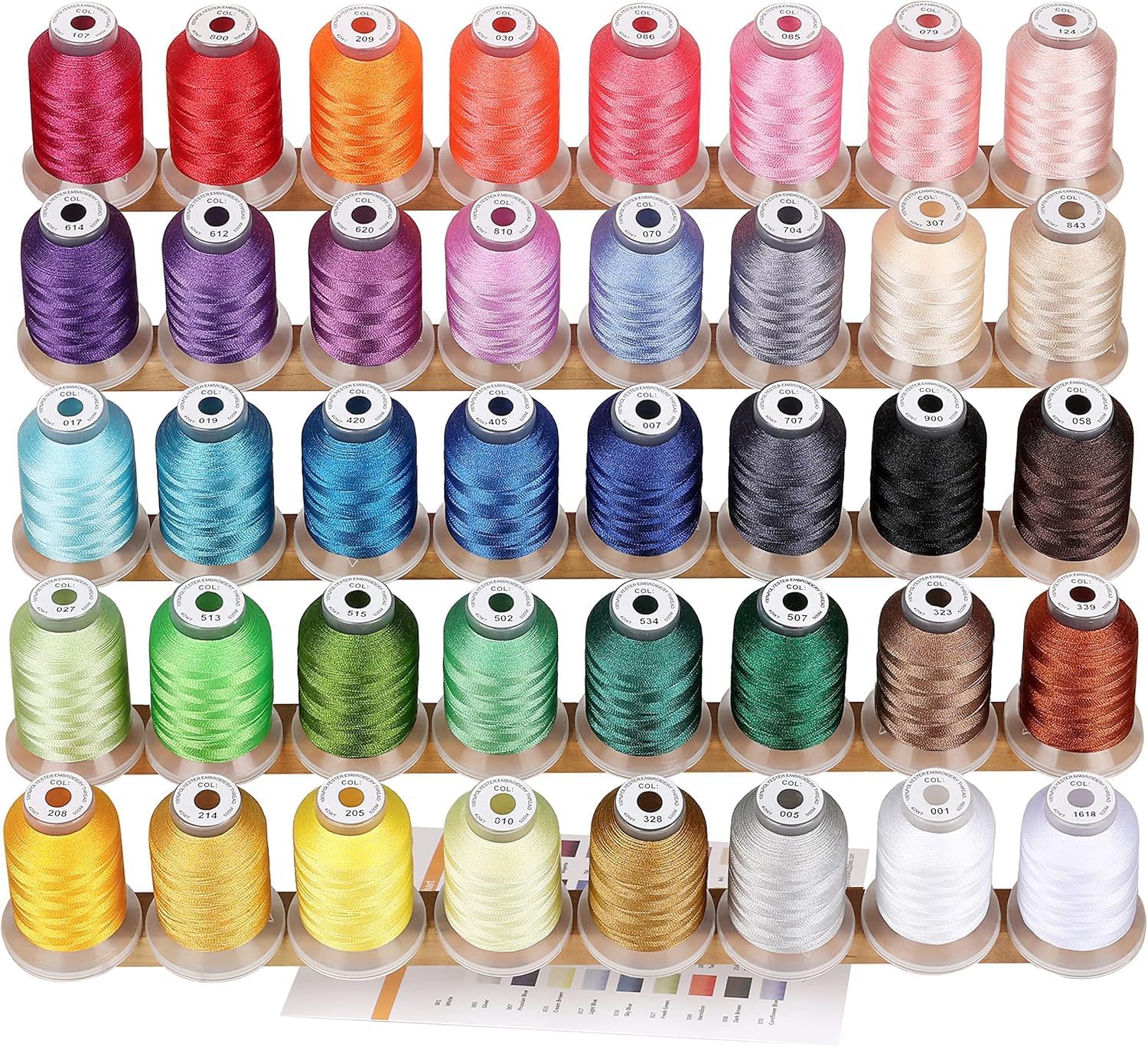 New brothread 40 Brother Colours Polyester Machine Embroidery Thread Kit 500M (5...