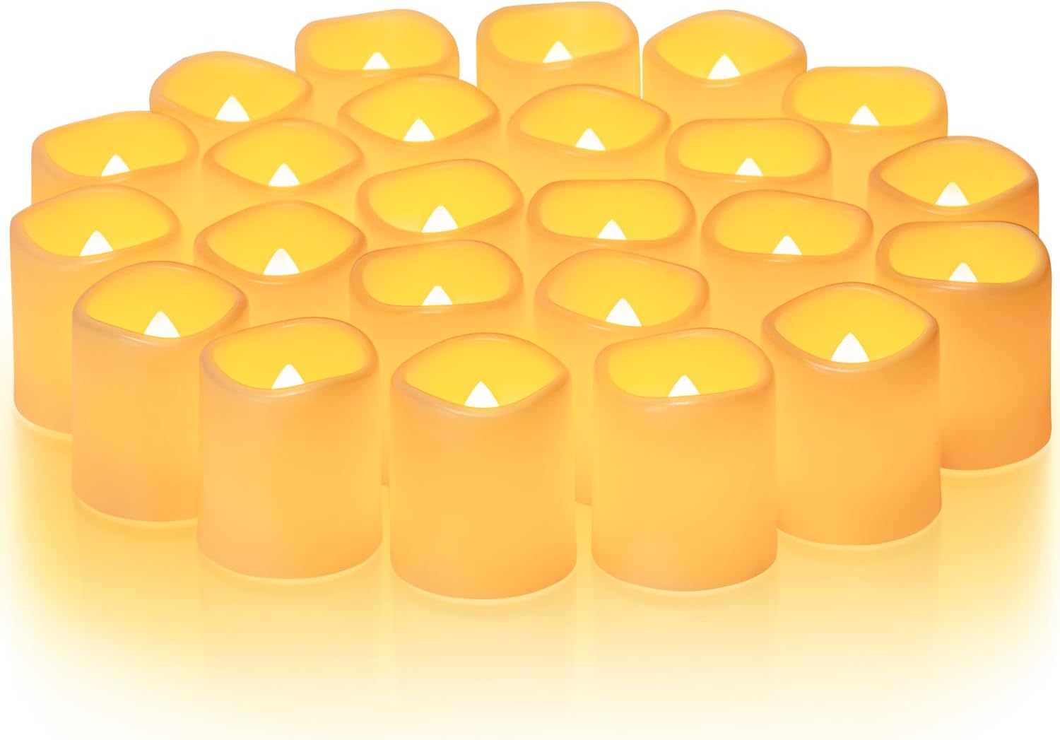 Homemory 24Pack Flickering Flameless Votive Candles, 200+Hour Long Lasting Elect...