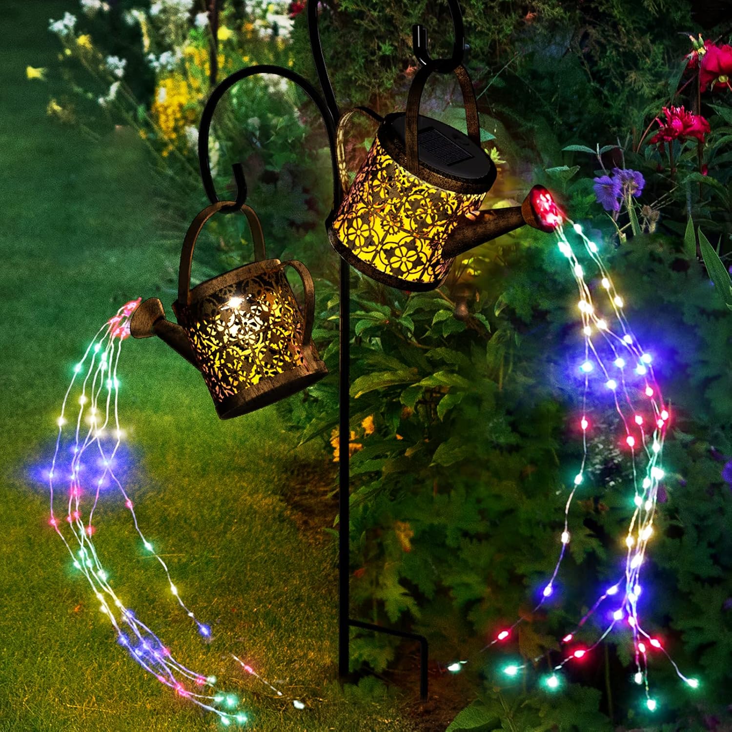 MEREAR Solar Watering Can Lights Outdoor with 8 Multi-Color Changing Modes, IP65...