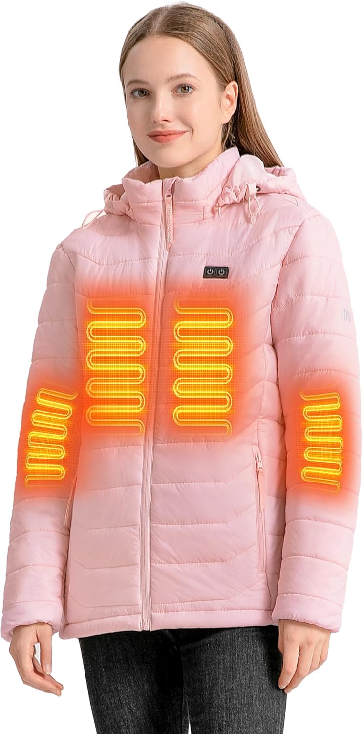 Heated Jacket, Lightweight Heating Jackets with 12V/5A Power Bank, 6 Areas Winte...