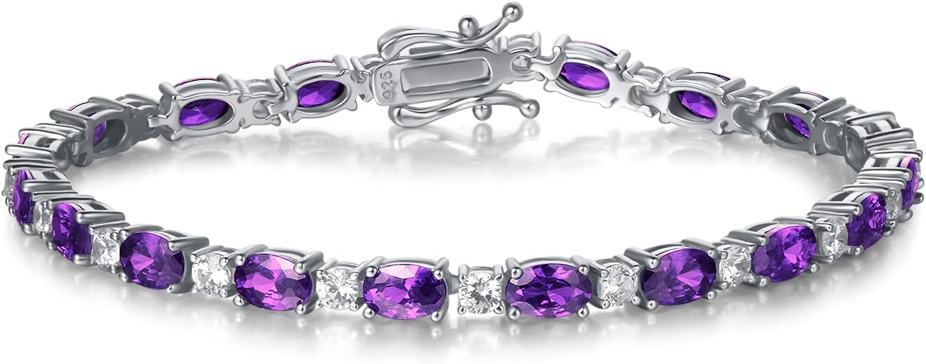 FANCIME Birthstone Bracelets Sterling Silver Tennis Bracelets Charm Fine Jewelry...