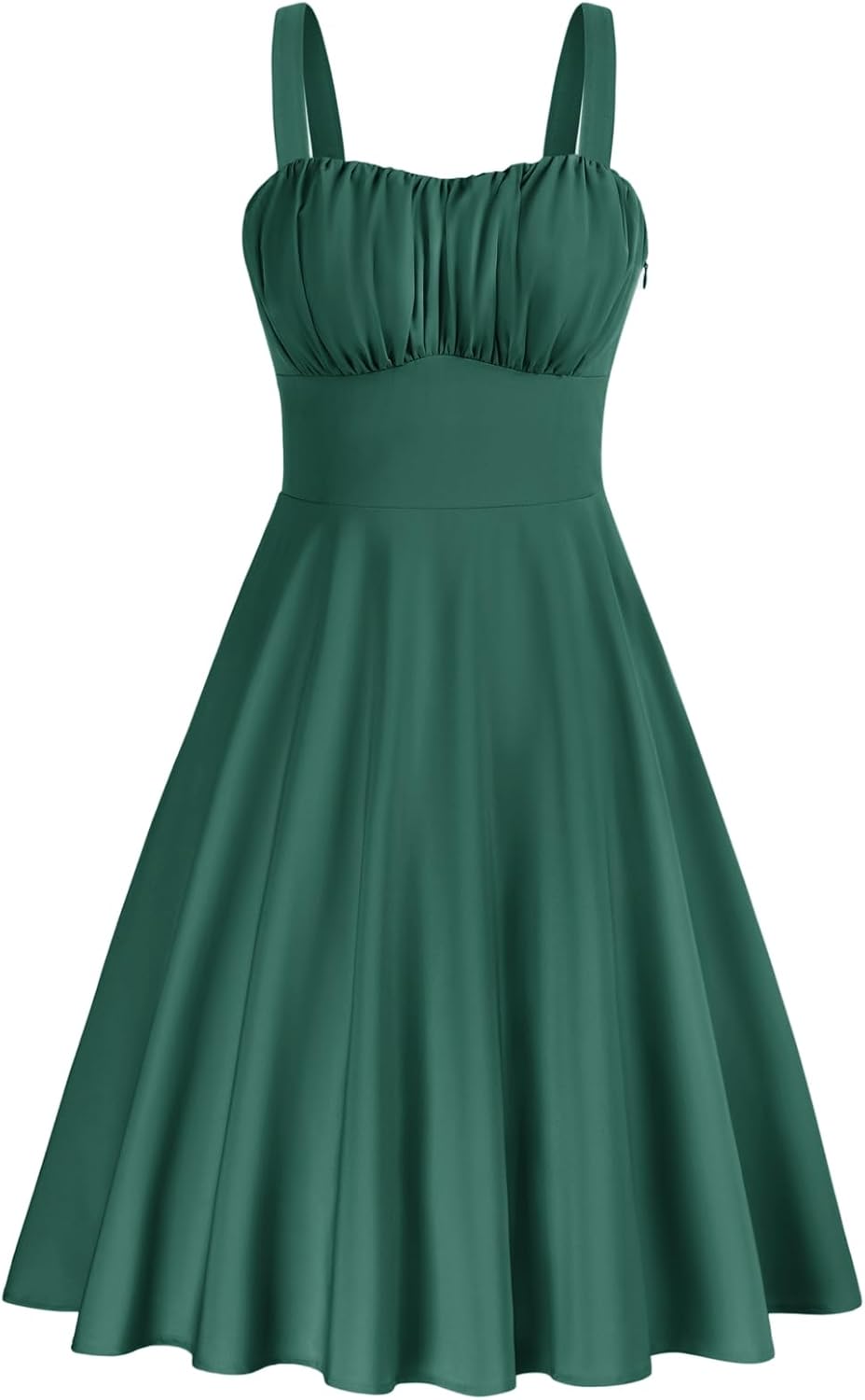 Belle Poque Women's Vintage Sleeveless Solid Floral Ruched Summer Cute A-Line Fl...