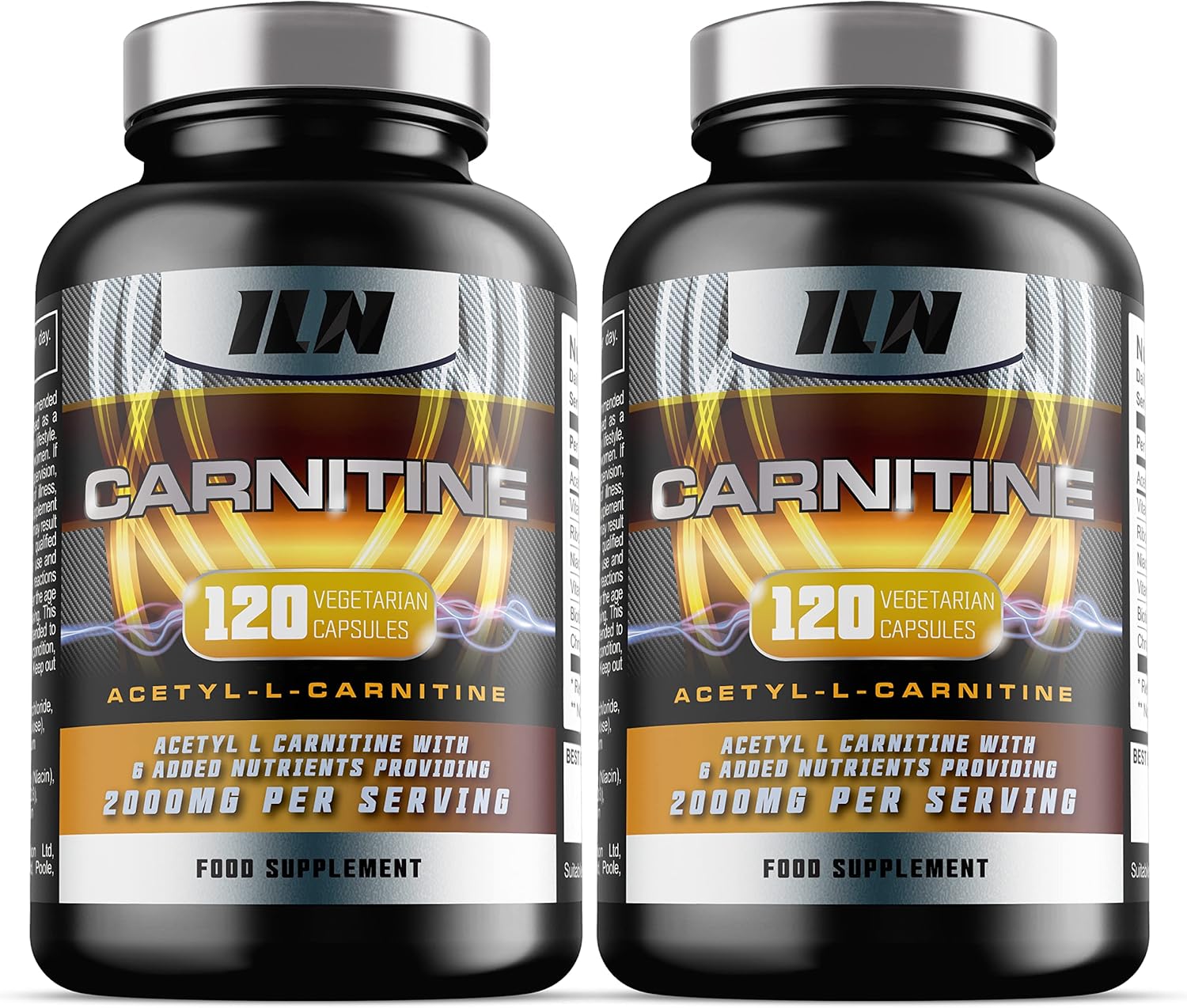 Acetyl L Carnitine Capsules - Double Pack - 2000mg Acetyl L-Carnitine x 60 Servi...