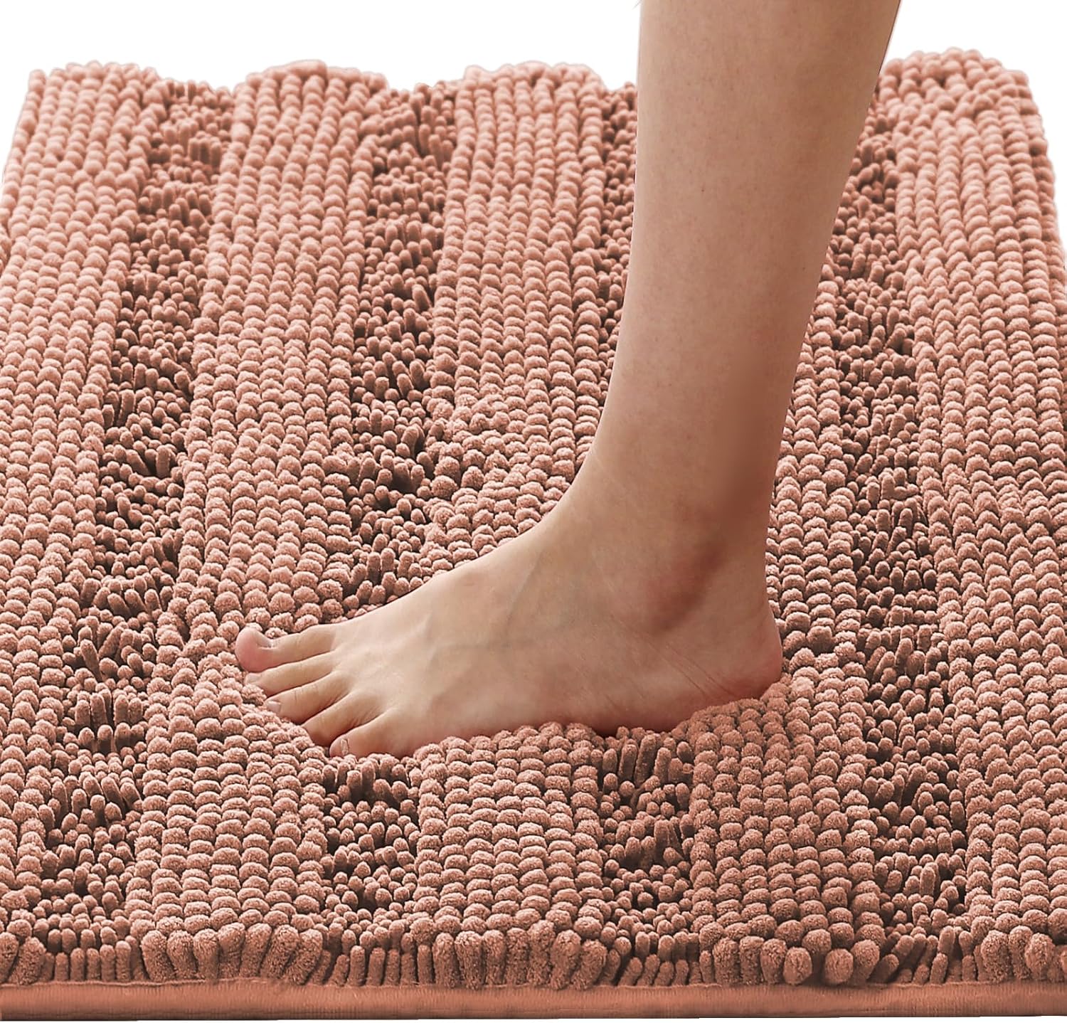 H.VERSAILTEX Bath Rugs for Bathroom Non Slip Bath Mats Extra Thick Chenille Stri...