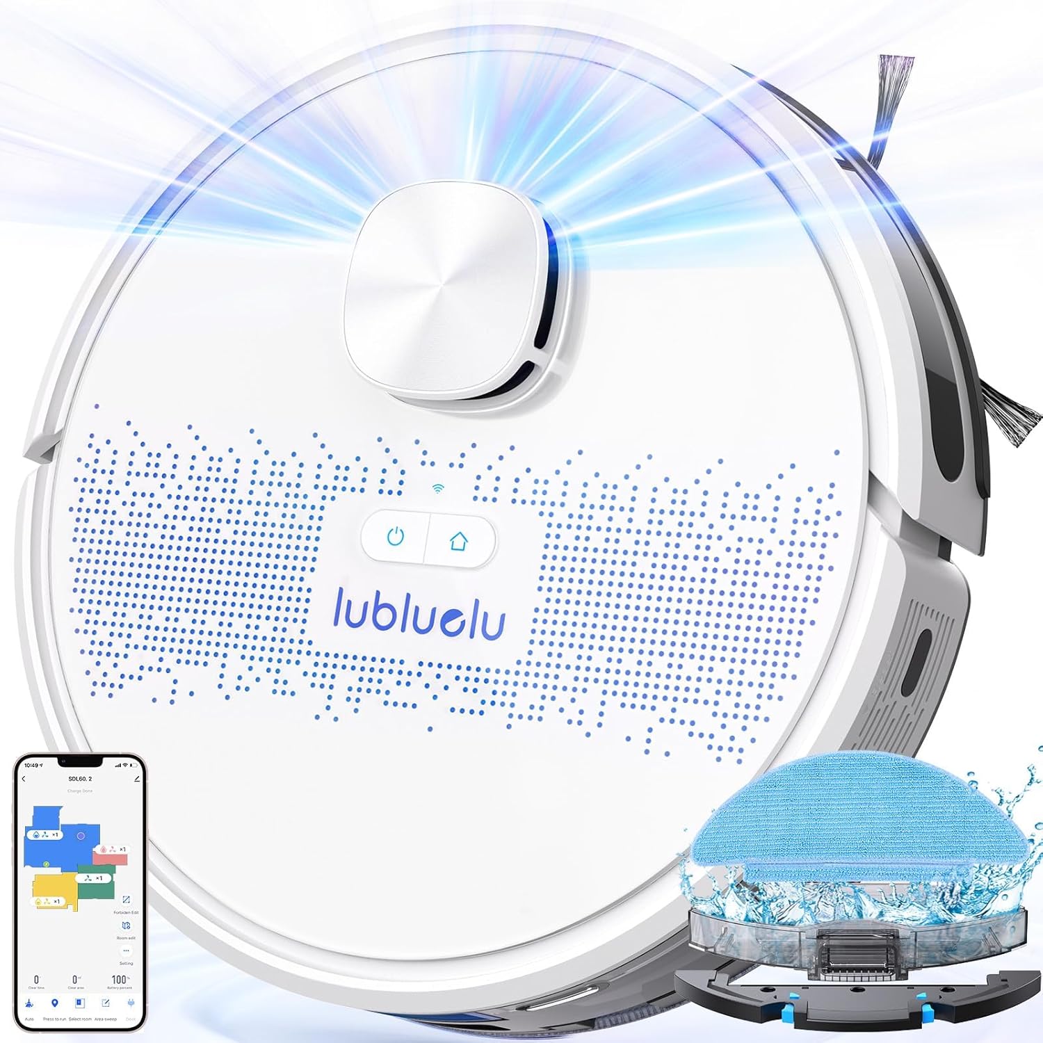 Lubluelu Robot Vacuum Cleaner with Mop 4000Pa, 2 in 1 Robot Vacuum, Lidar Naviga...