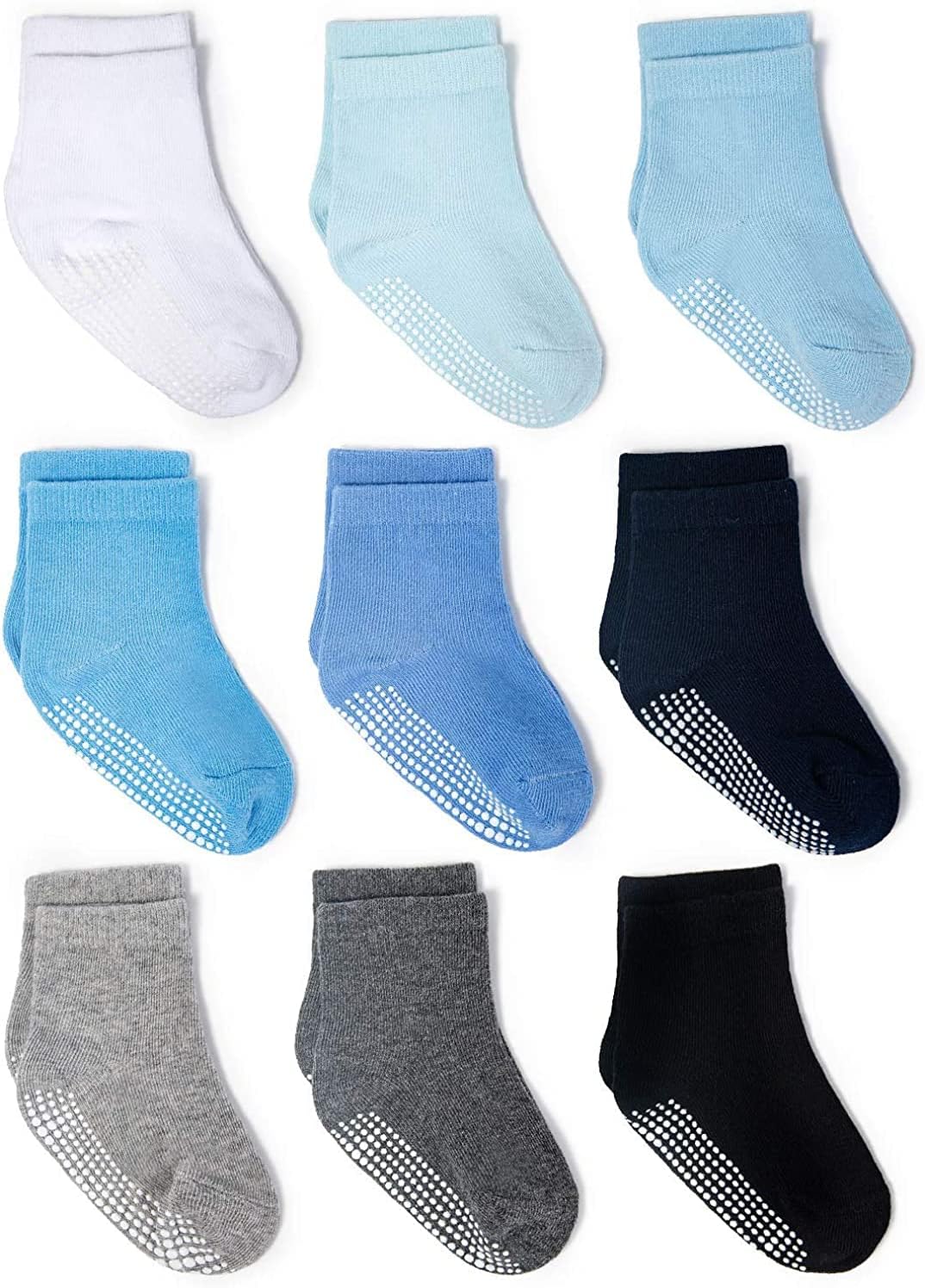 Zaples Grip Crew Socks with Non Slip/Anti Skid Soles for Baby Infants Toddlers K...