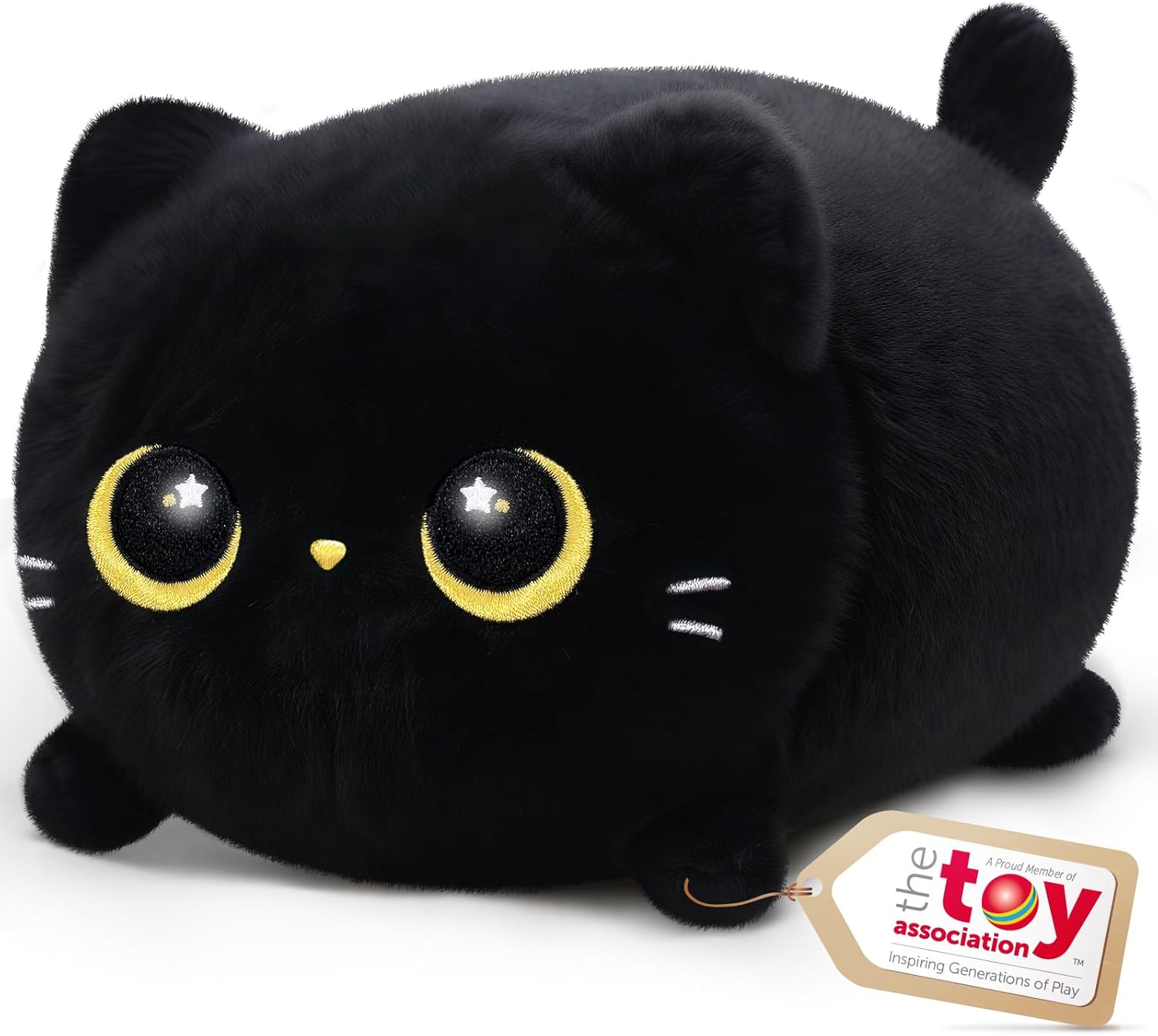 Mewaii Black Cat Plush Pillow 8'' Stuffed Animal Squishy Soft Pillow Fluffy Cudd...