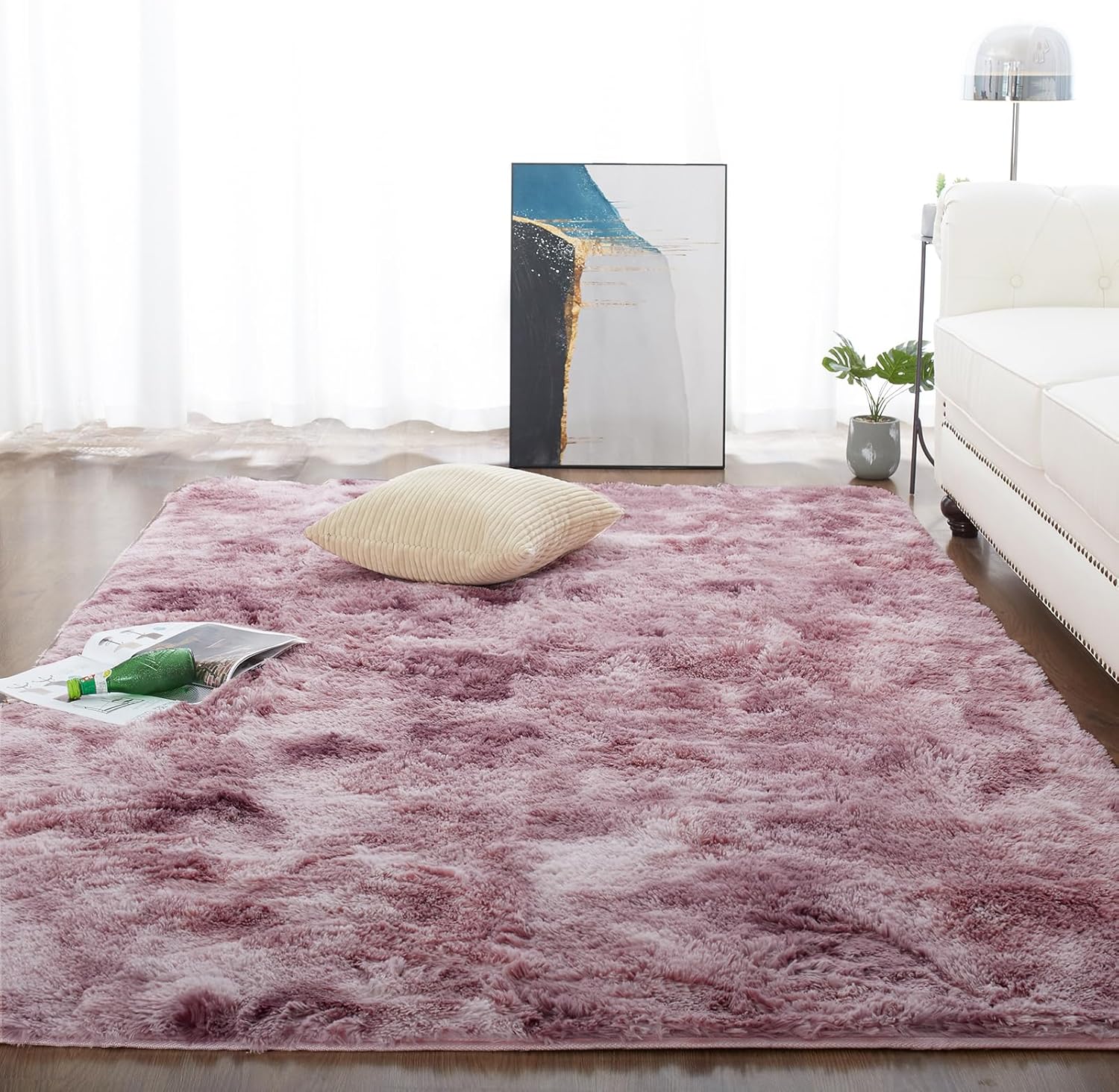CHOSHOME Rugs Living Room Pink Large Rug Super Soft Fluffy Rug for Bedroom Non S...