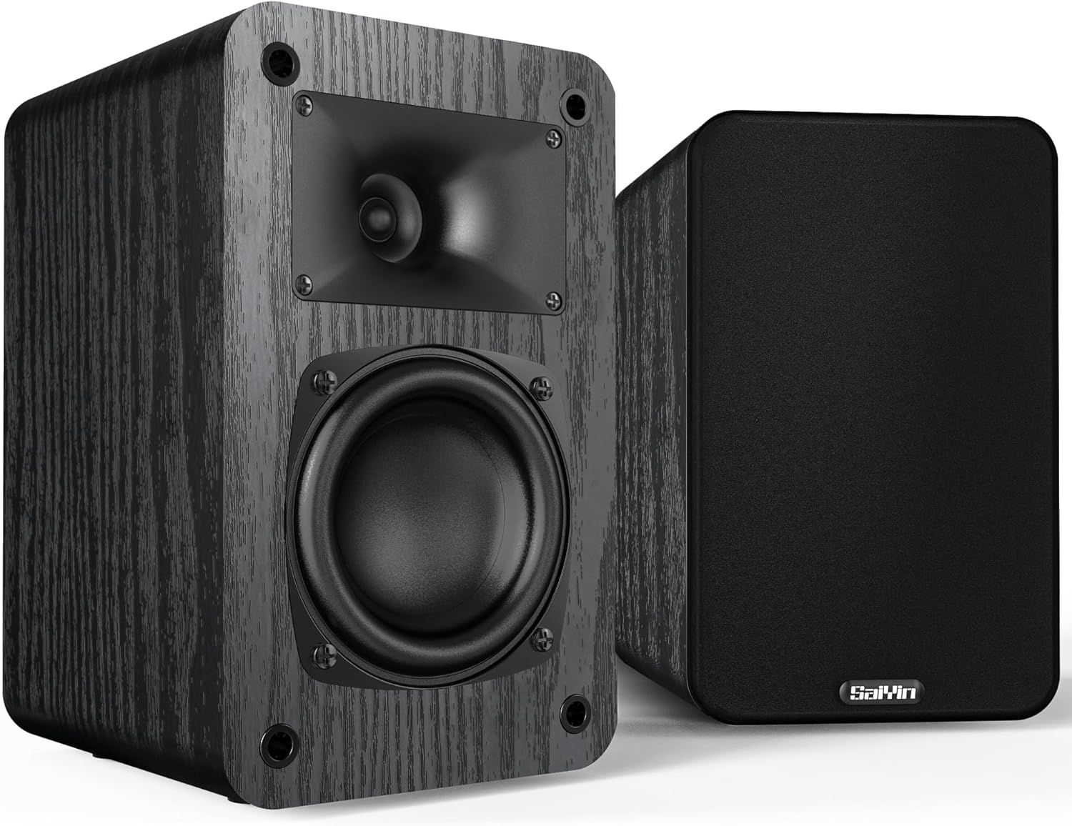 Saiyin Passive Bookshelf Speakers for Desktop Stereo or Home Theater Surround So...
