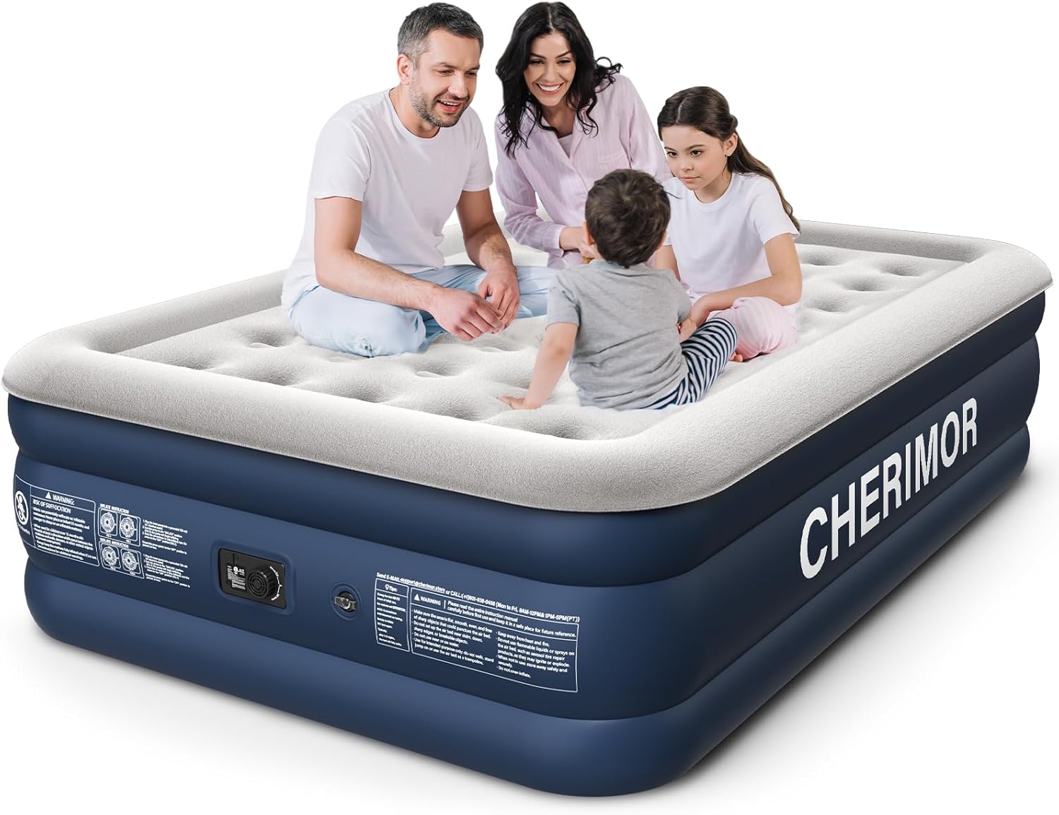 Air Mattress Queen with Built in Pump, 18 inch High Thicken Sturdy Inflatable Ma...