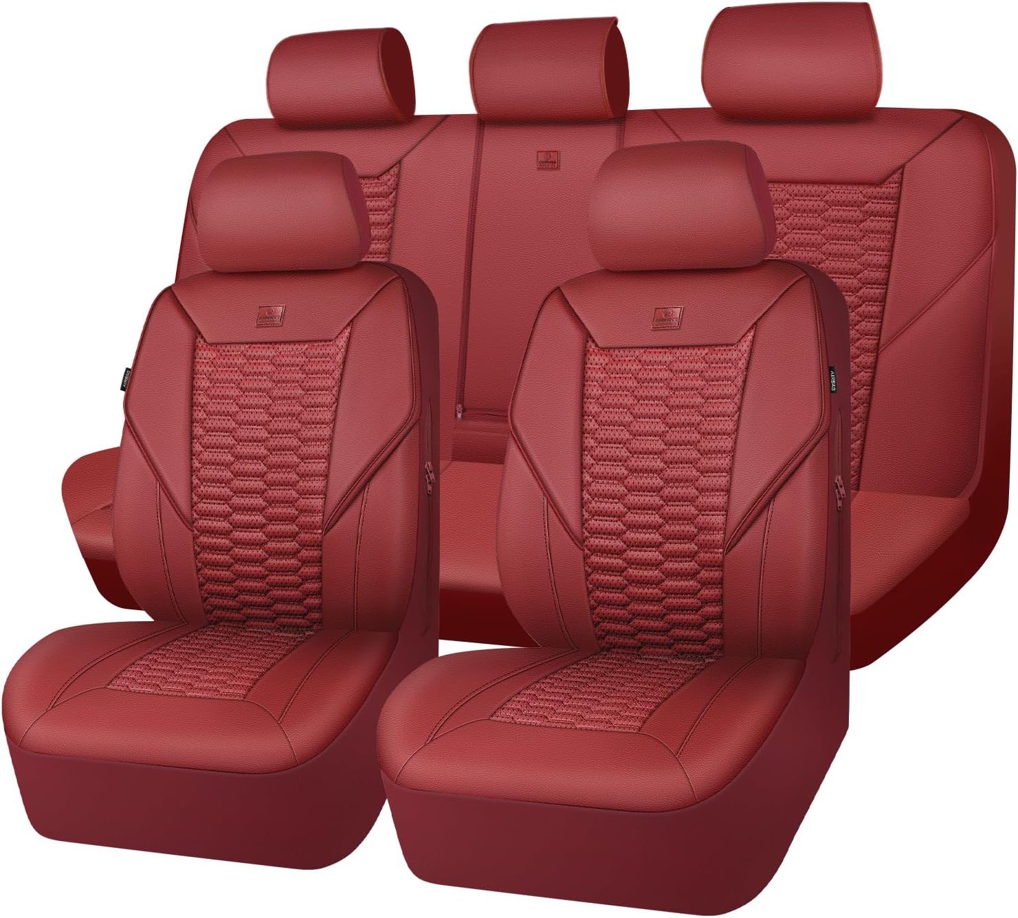 CAR PASS 3D Foam PU Leather Car Seat Covers Full Set,Luxury Breathable Faux Leat...