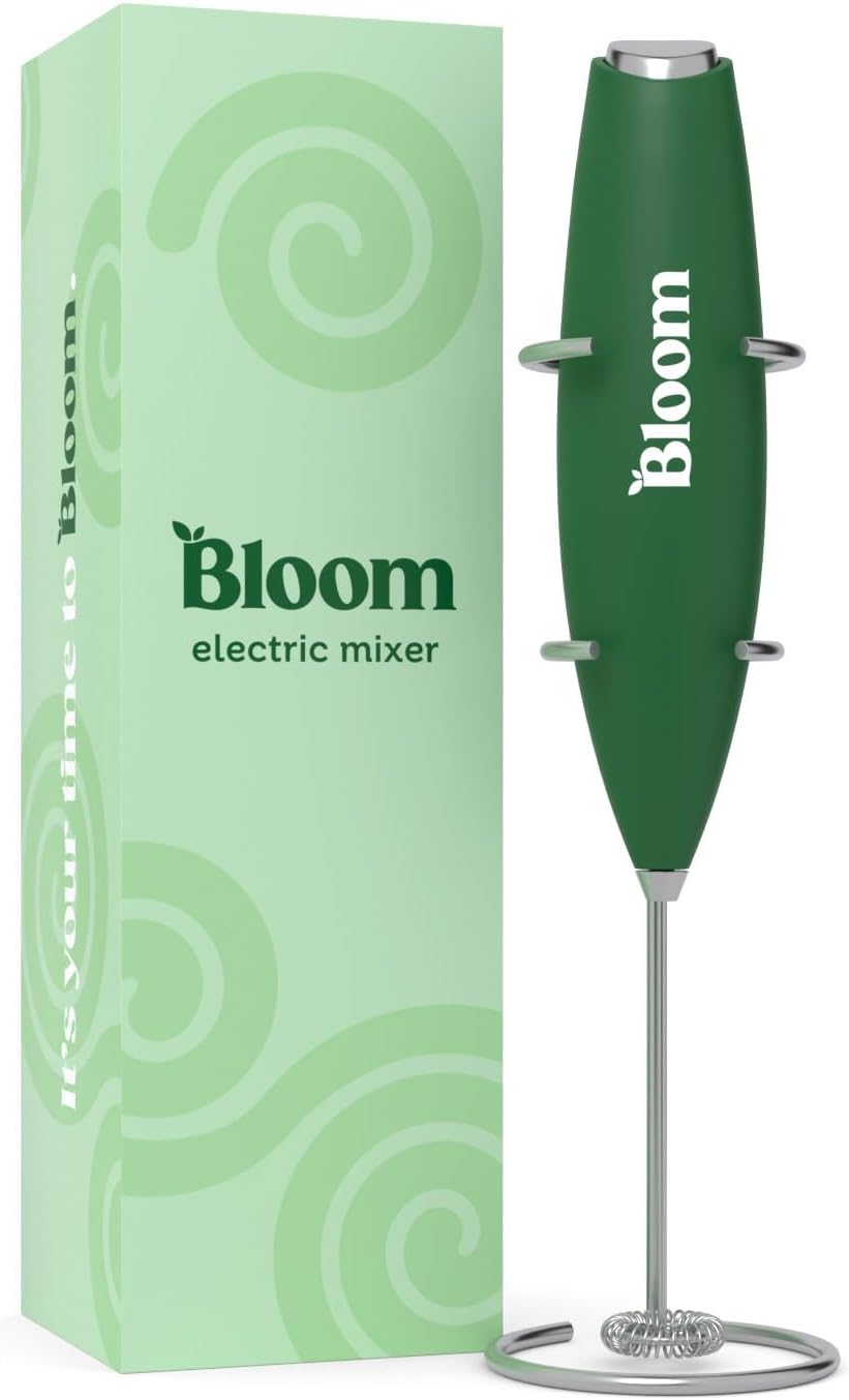 Bloom Nutrition Milk Frother, Hand Mixer, Electric, Handheld Drink Stirrer, Frot...