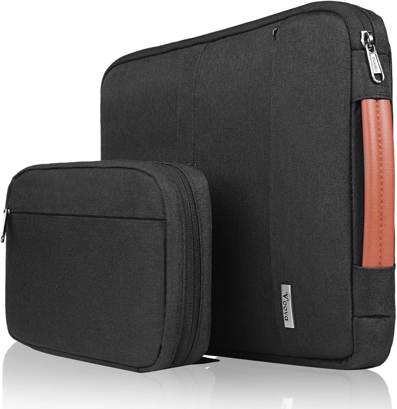 Voova Laptop Sleeve Case 15 15.6 16”with Detachable Accessories Organiser Pouch,...