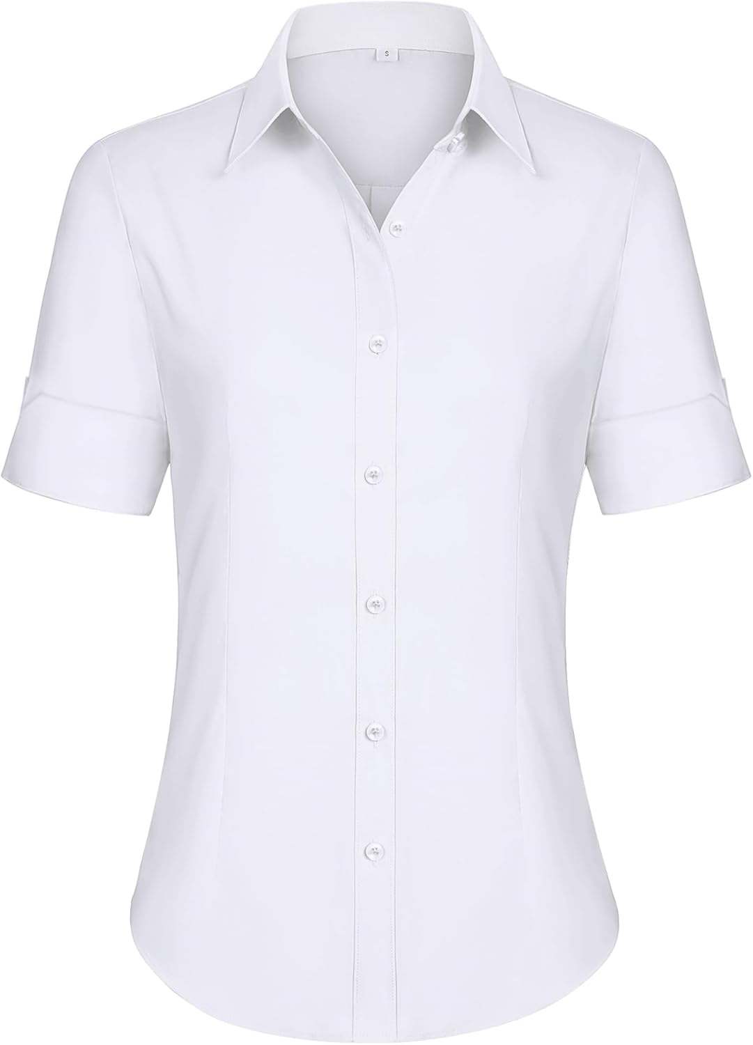 siliteelon Short Sleeve Button Dress Shirts for Women Cotton Button Down Shirts...