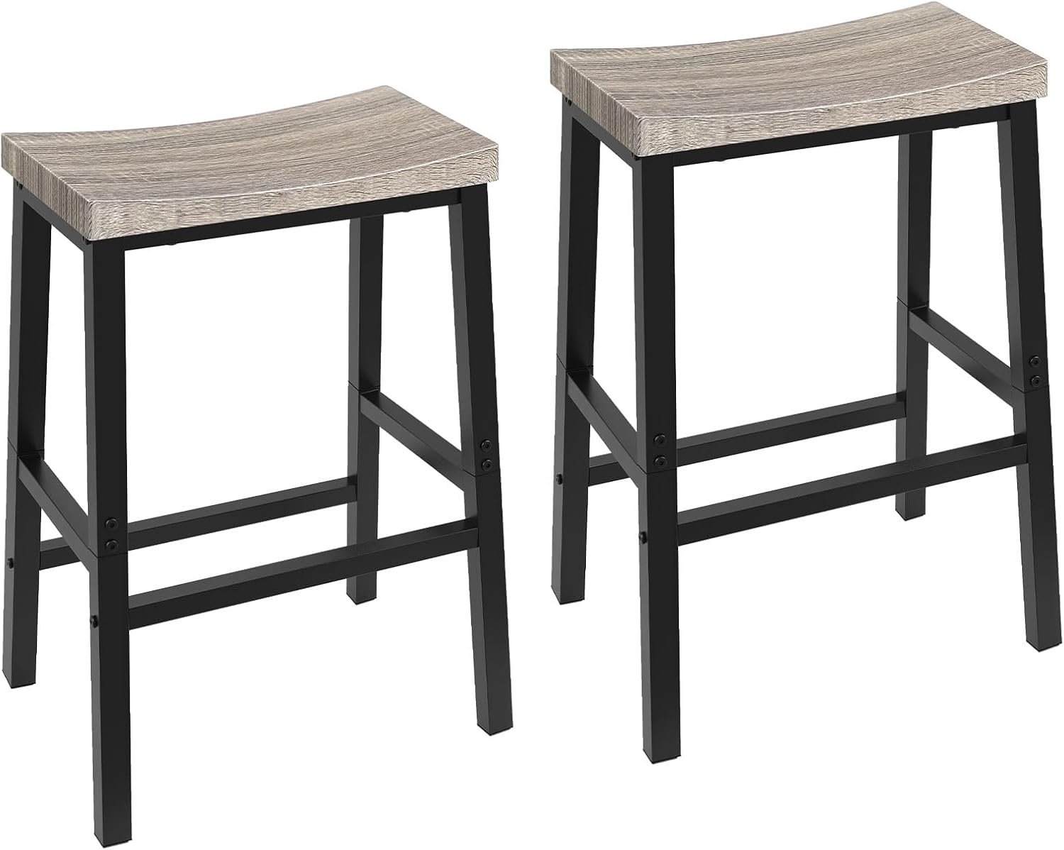 HOOBRO Bar Stools, Set of 2 Bar Chairs, 23.6 Inch Saddle Stools, Kitchen Counter...