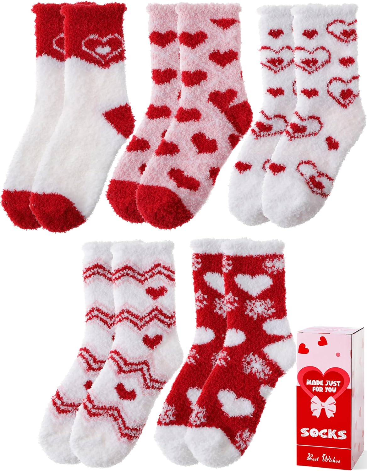 Valentines Day Gifts for Her Womens Fuzzy Socks Warm Fluffy Cozy Winter Slipper...
