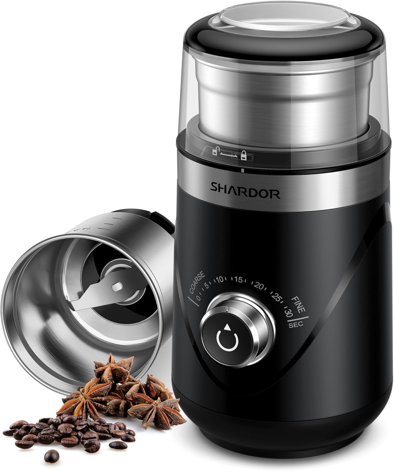 SHARDOR Upgraded Adjustable Coffee Grinder Electric, Herb/Spice Grinder, Espress...