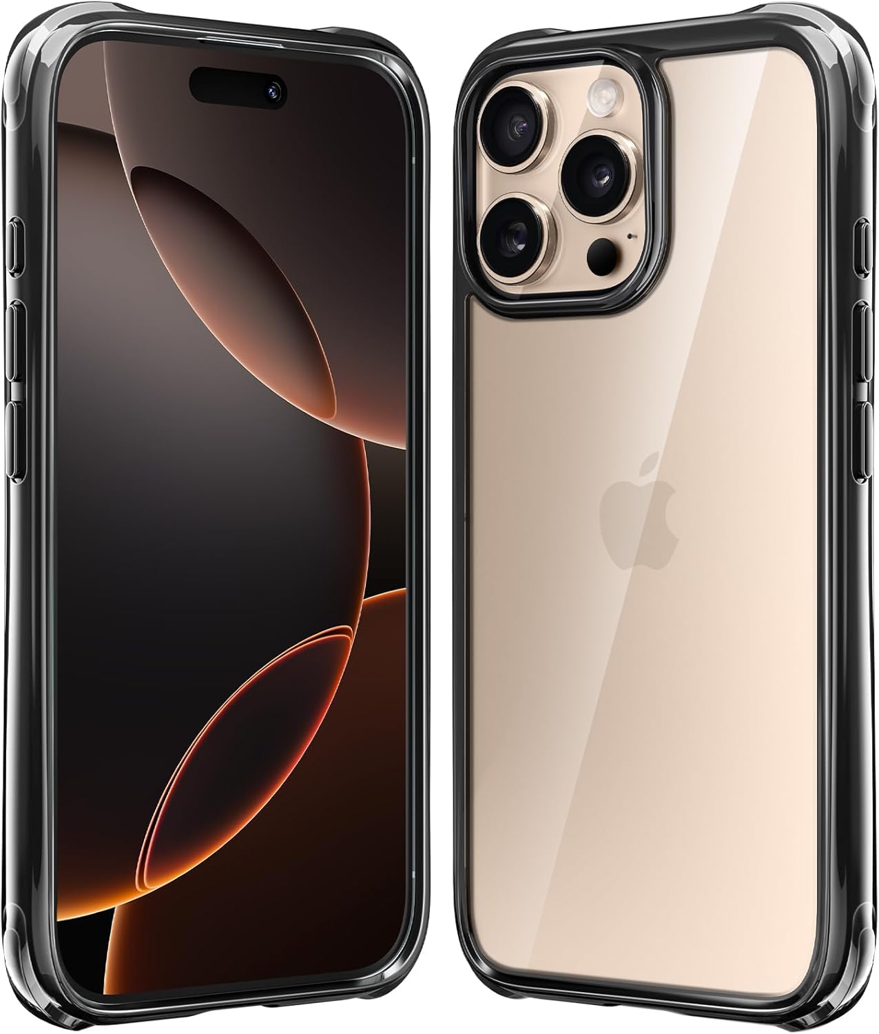 Mkeke for iPhone 16 Pro Case Black [Not-Yellowing] [Military-Grade Drop Protecti...
