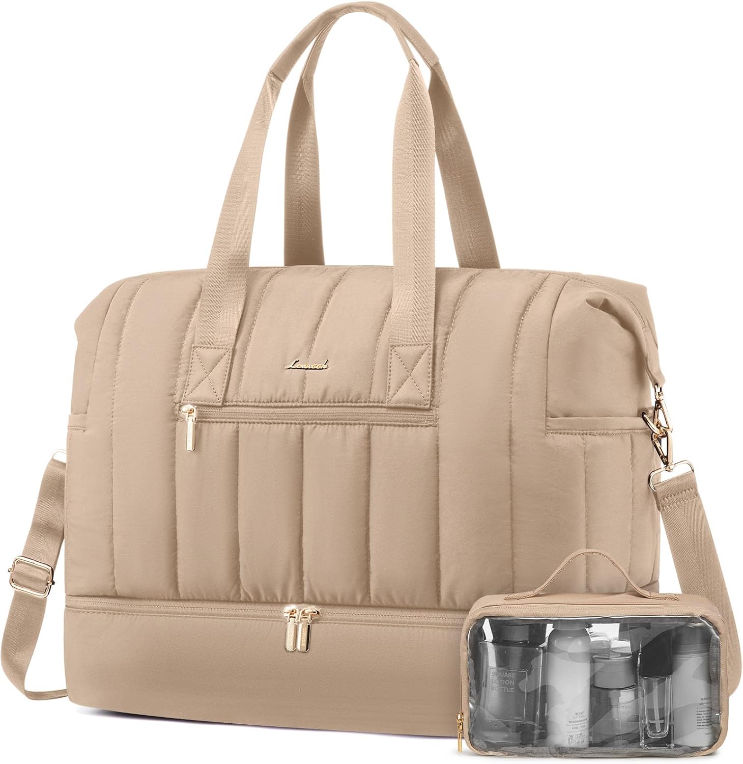 LOVEVOOK Travel Duffle Bag,Puffer Weekender Bags For Women with Shoe Compartment...