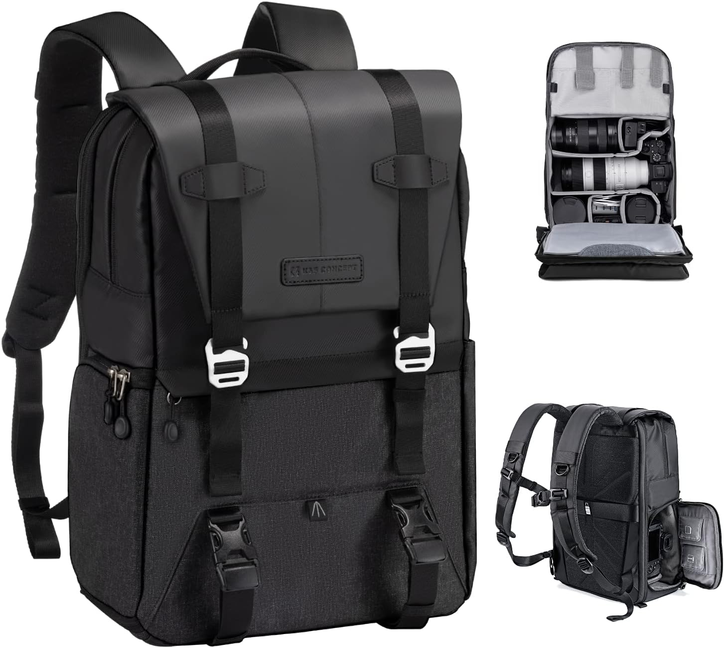 K&F Concept Camera Backpack, Camera Bags for Photographers Dslr Cameras Compatib...