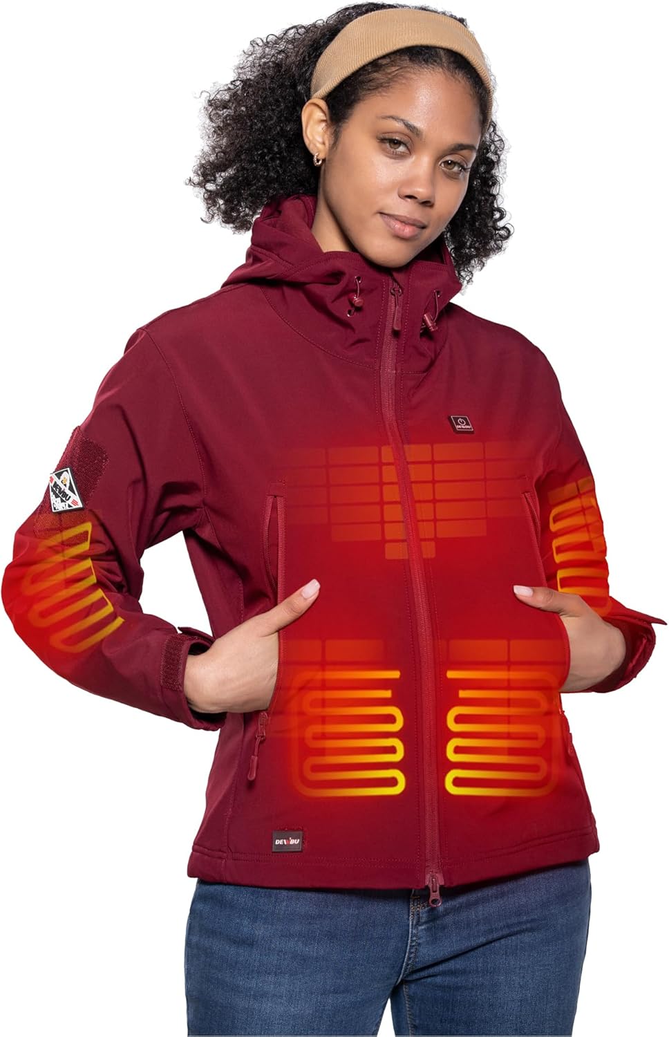 DEWBU Heated Jacket for Women with 12V Battery Pack Winter Outdoor Soft Shell El...