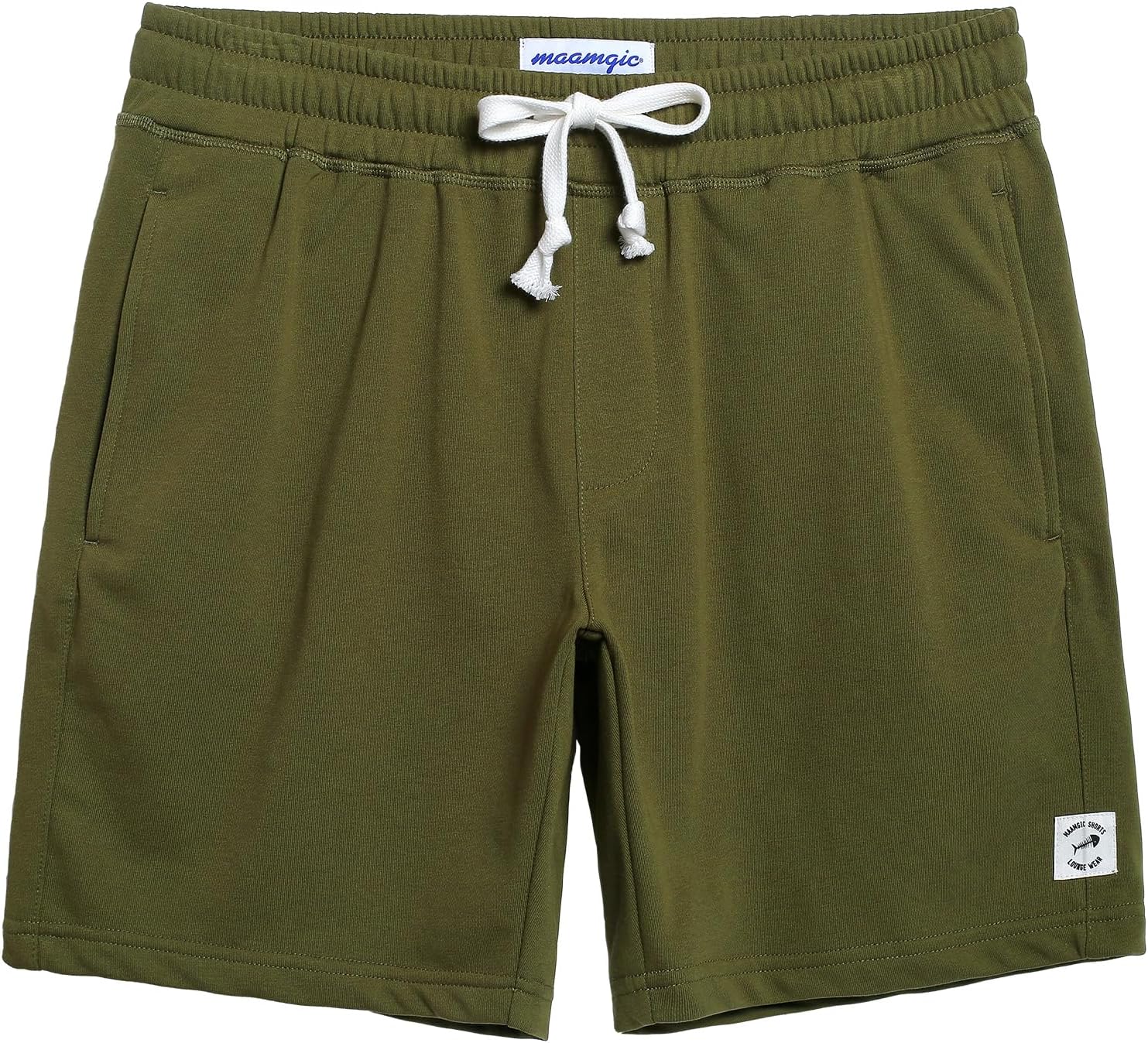 maamgic Mens Sweat Shorts 7" Above Knee Workout Gym Shorts Lounge Shorts with Zi...