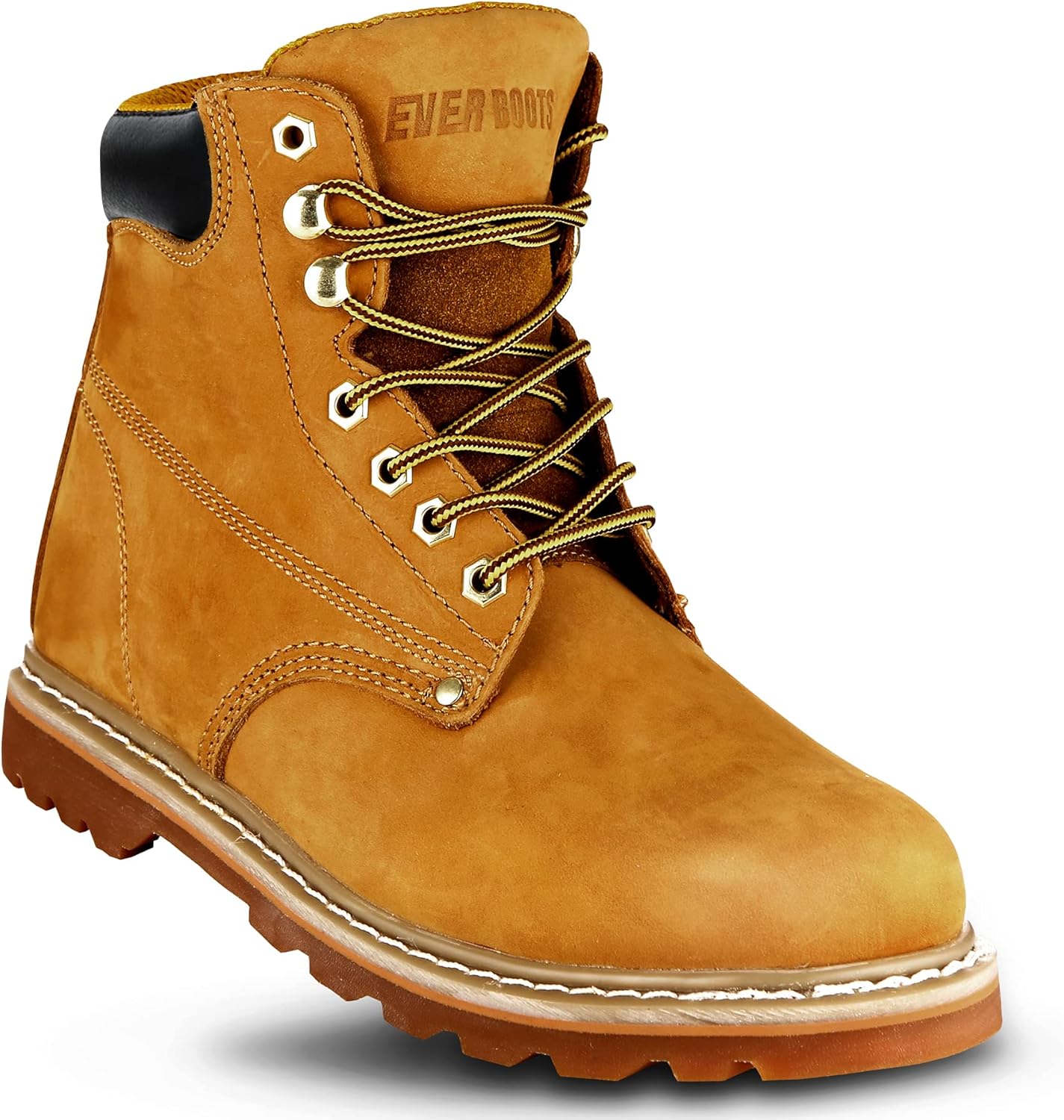 Work Boots for Men Soft Toe – 6inch Leather Boots for Construction Rubber Sole W...