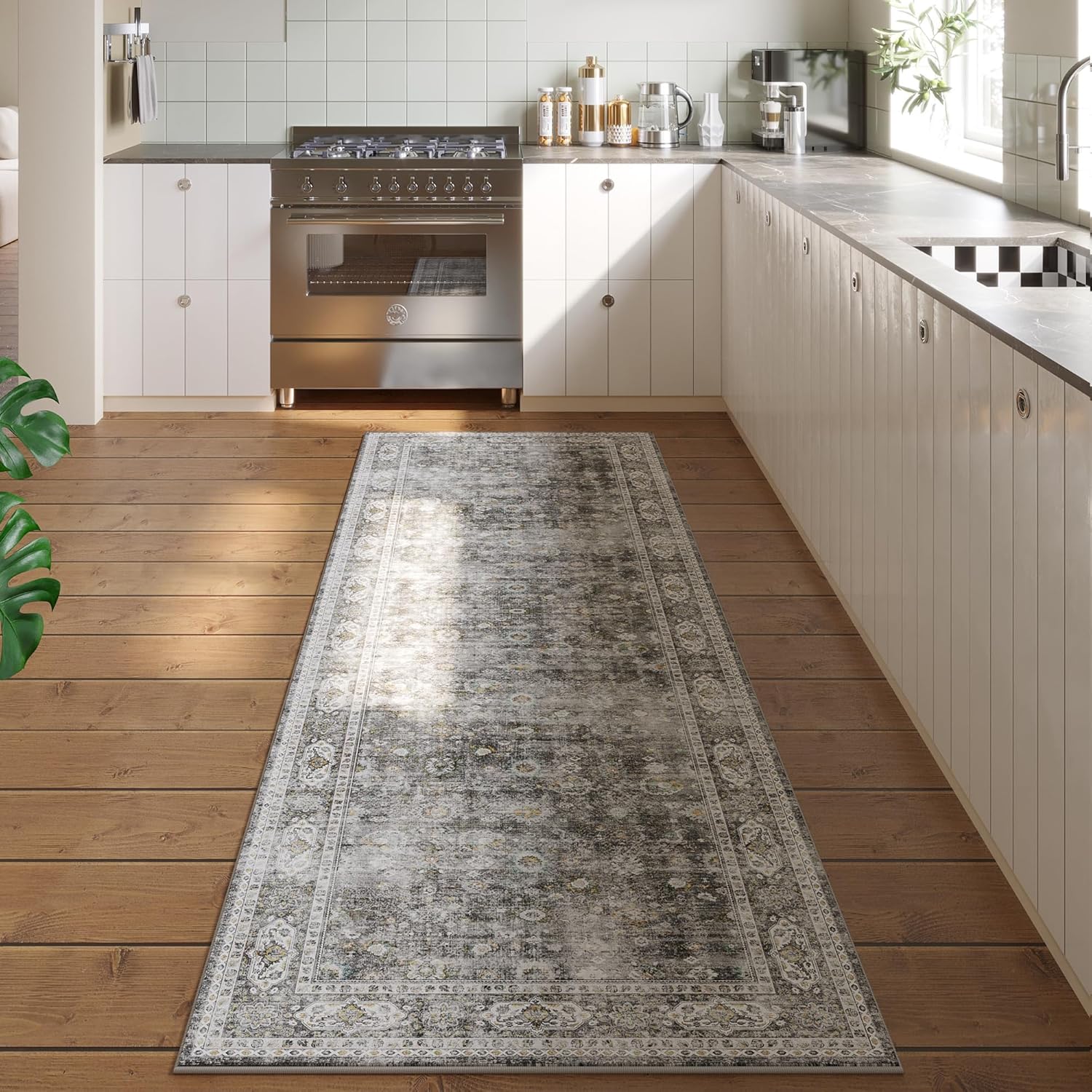 Runner Rug Hallway Runner Rug Washable Kitchen Runner Rugs with Rubber Backing 2...