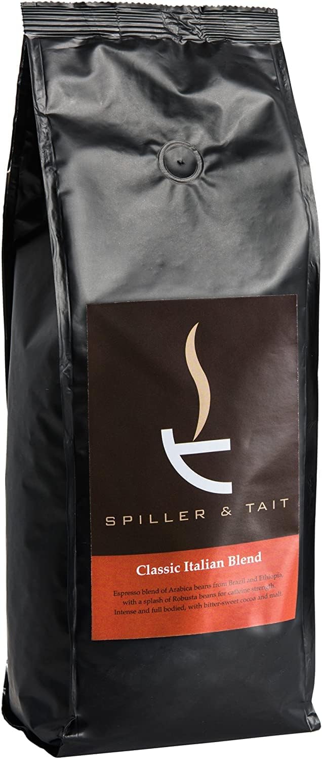 Spiller & Tait Classic Italian Blend 1kg Bag, Strong Full Bodied Coffee Beans, P...