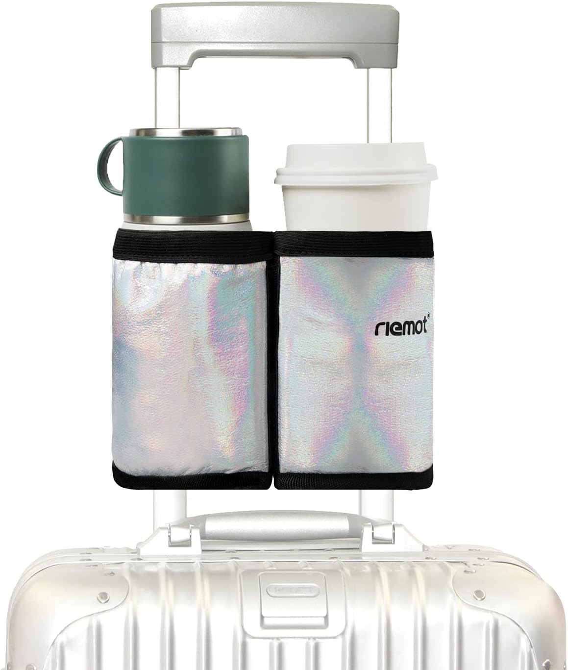 riemot Luggage Travel Cup Holder Free Hand Drink Carrier - Hold Two Coffee Mugs...