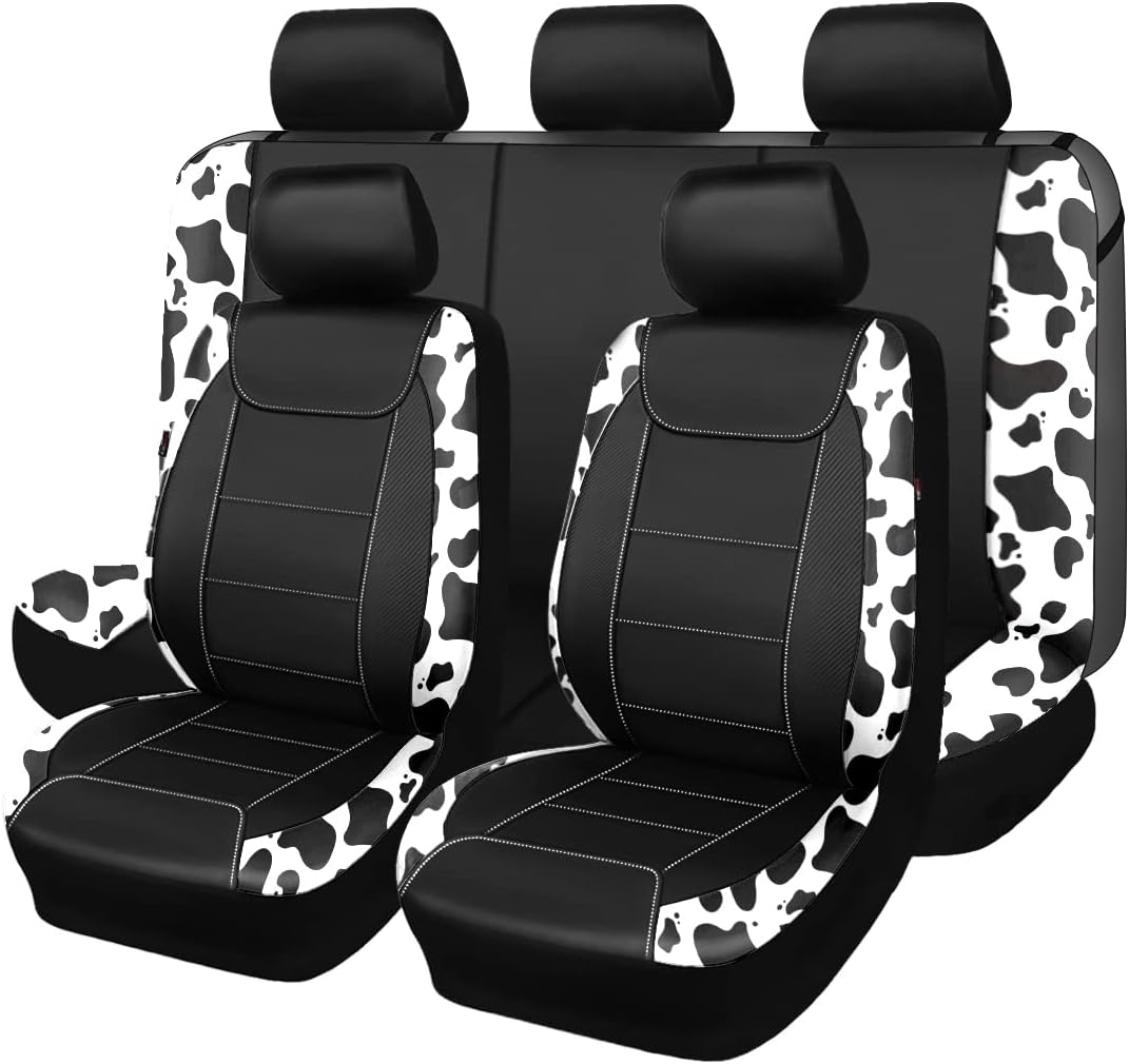 Flying Banner car seat Covers Protects Water Proof Faux Leather Carbon Fiber Fro...