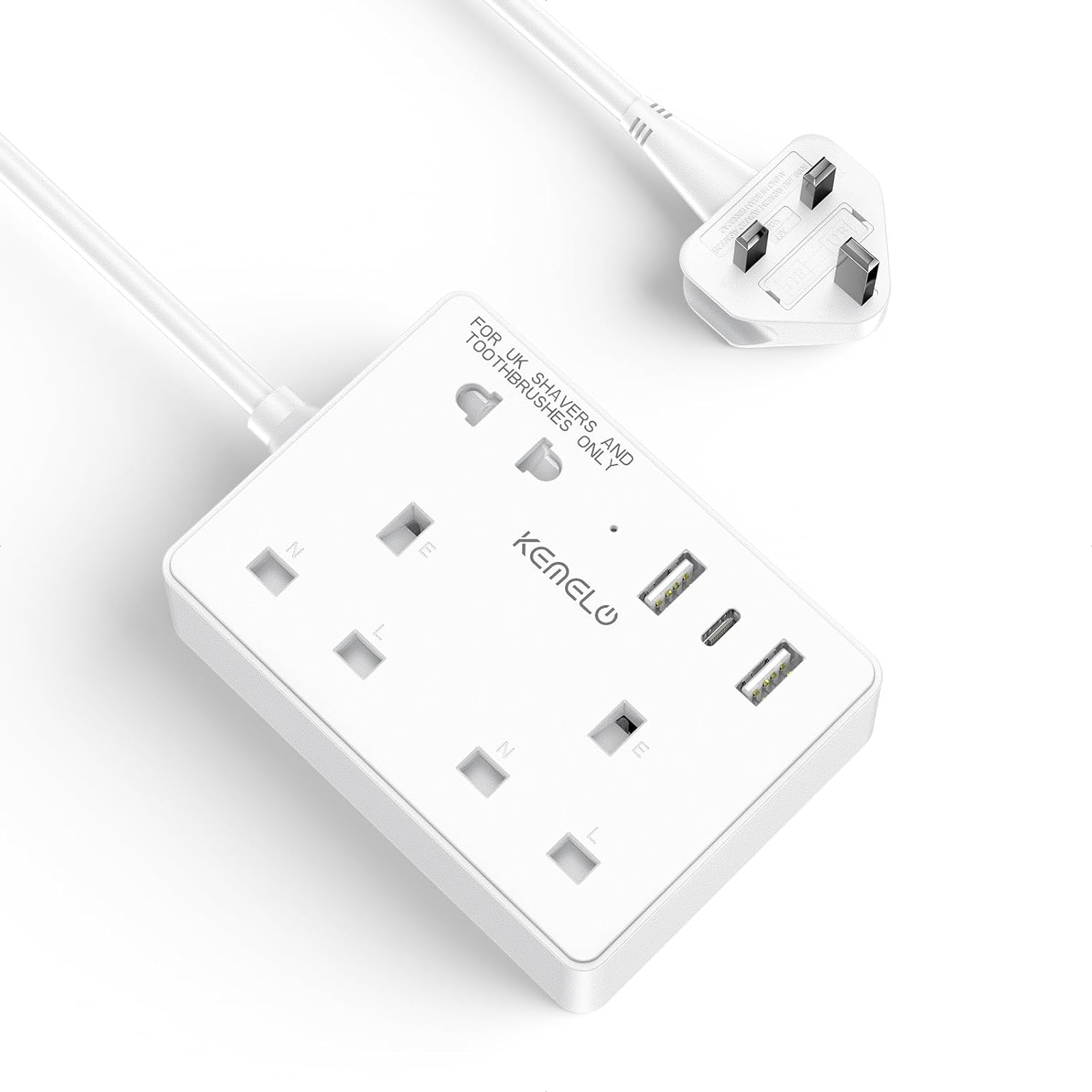 Extension Lead with 3 USB Slots,3 Way Mini Extension Cord (2 13A/3250W UK Socket...