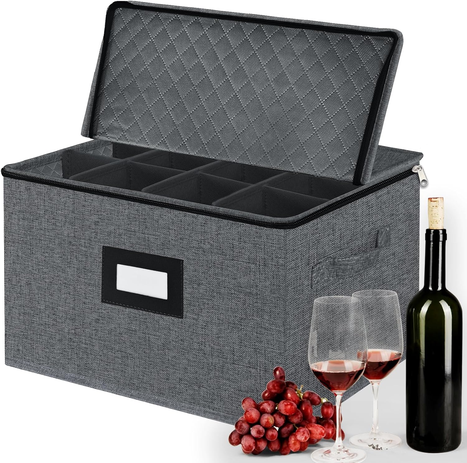Glassware Storage Box,Wine Glass Champagne Flute Protector,Stemware Packing Movi...