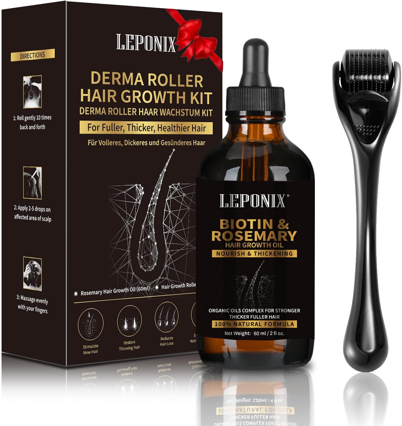 Rosemary Oil for Hair Growth, Diluted Rosemary Oil for Hair/Derma Roller Promote...