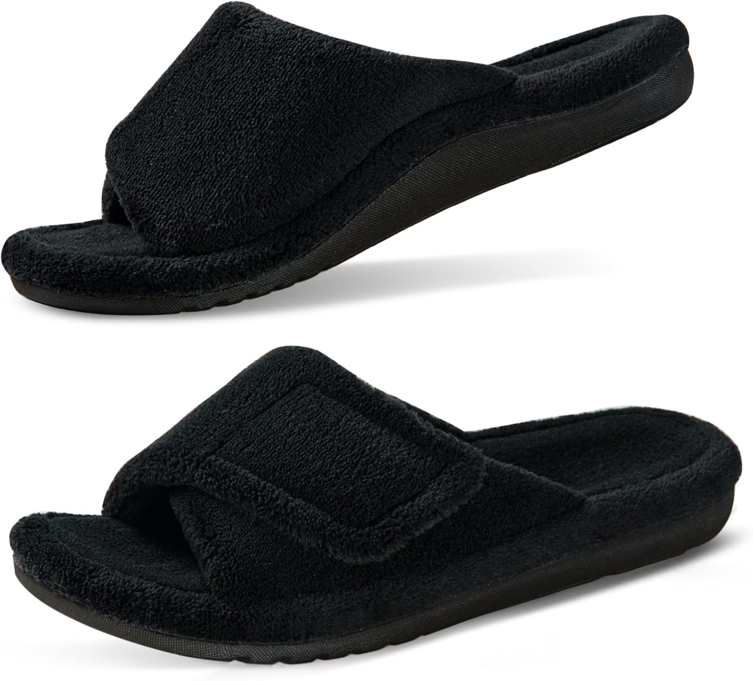 GRITHEIM Women's Orthotic Arch Support Slippers Fuzzy Adjustable Orthopedic Slip...