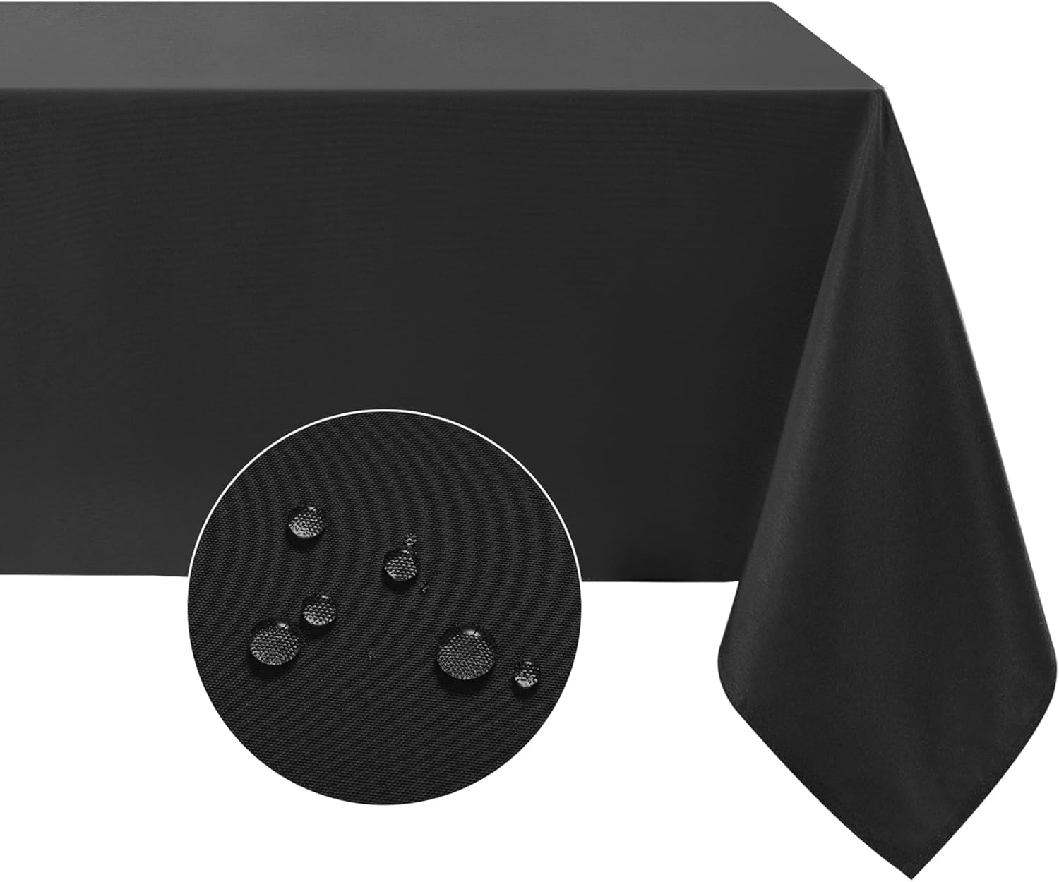 Softalker Wipe Clean Black Tablecloth Wipeable Tablecloths Rectangular 140x200 C...