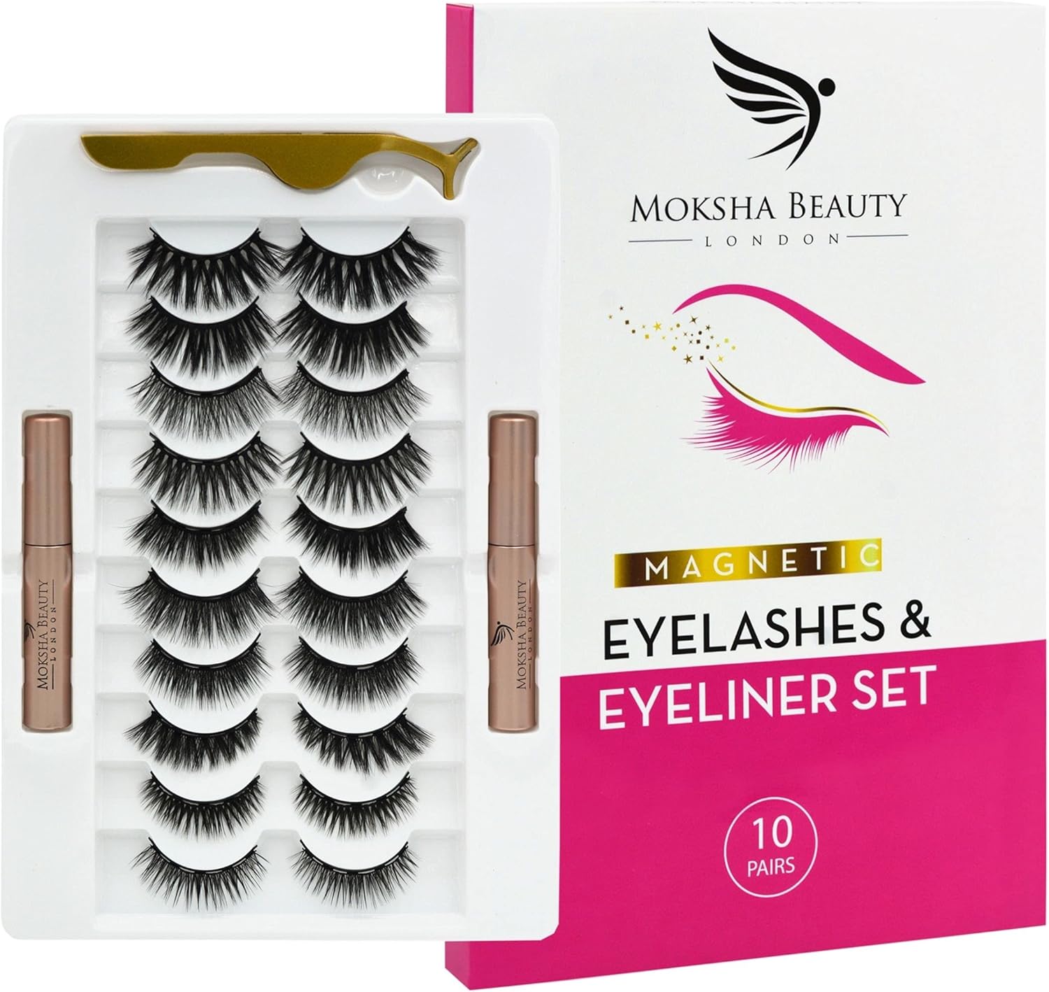 Magnetic Eyelashes Natural Look - 10 Pairs False E...