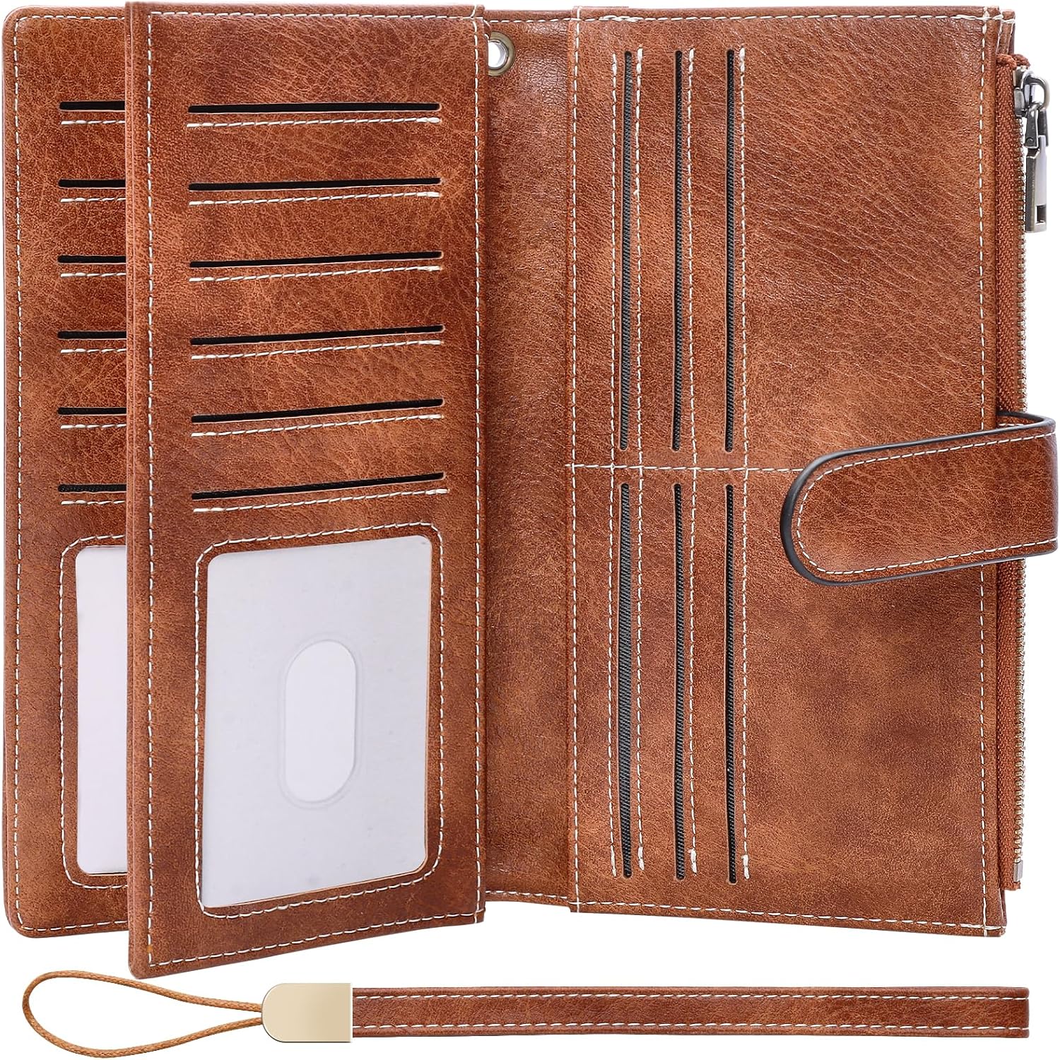 Womens Wallet RFID Blocking Large Capacity Credit Card Holder Long Purses for Wo...