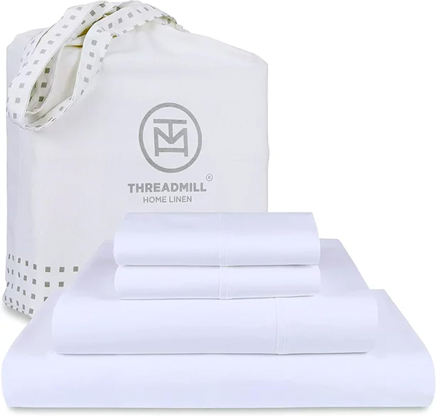 Threadmill 100% Supima Cotton Sheets King Size - 1200 Thread Count, 4Pc King Siz...