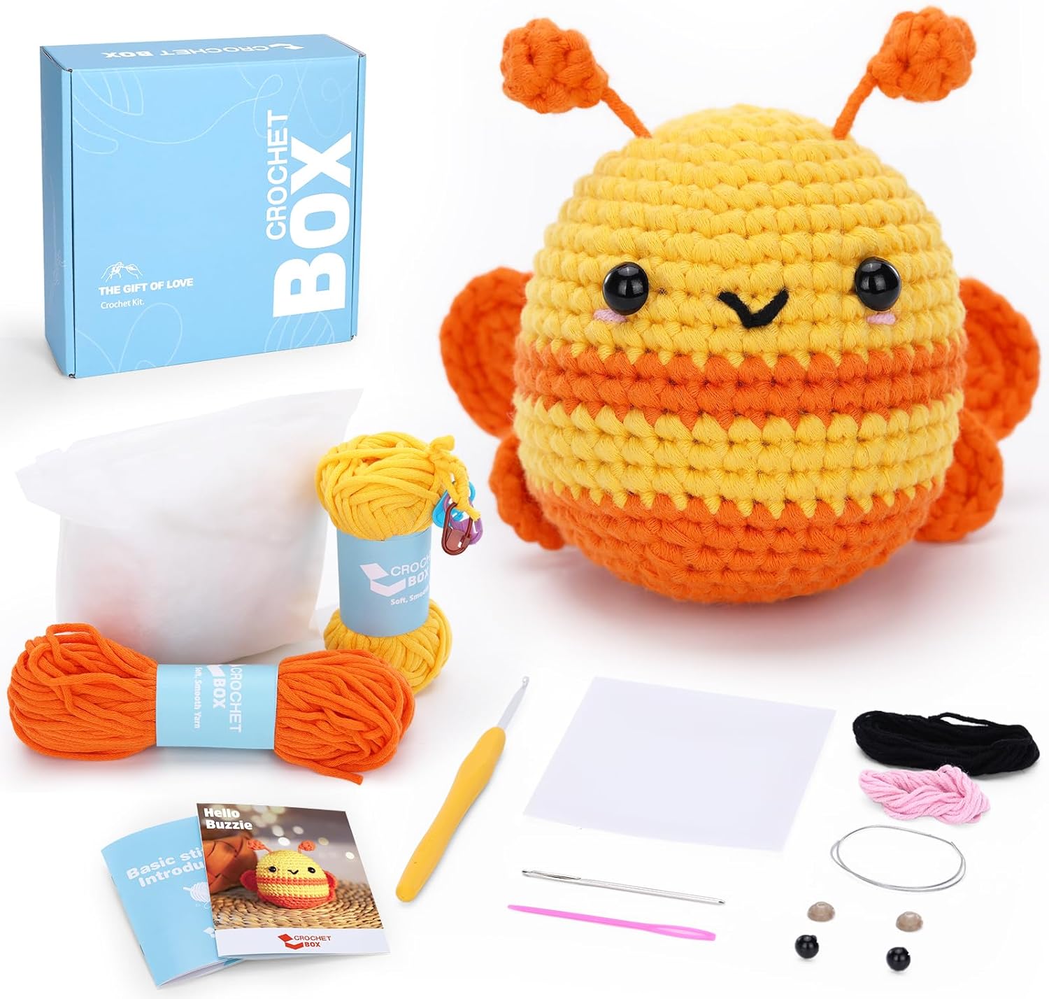 CROCHET BOX Crochet Kit for Beginners: Bee Crochet Kit for Adults, All You Need...