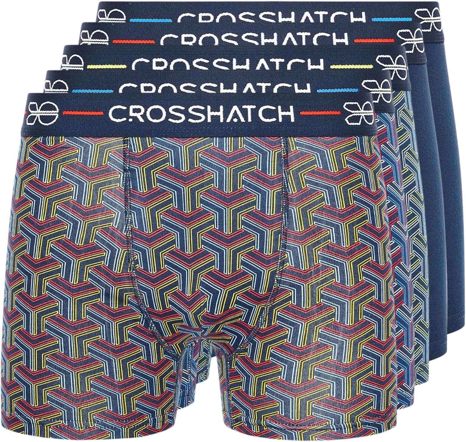Crosshatch 3 & 5 Pack Men's Boxers, Mens Underwear Multipack, Cotton Trunks Brie...
