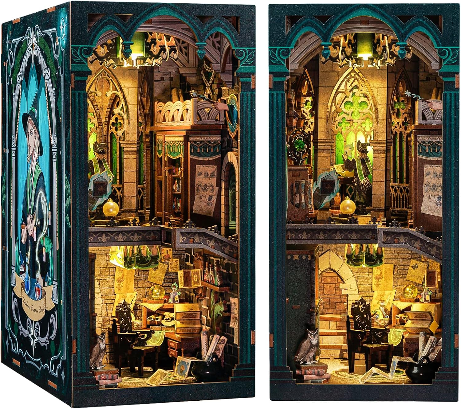 CUTEBEE Book Nook Kit, DIY Miniature Dollhouse Booknook Kits for Adults,3D Puzzl...